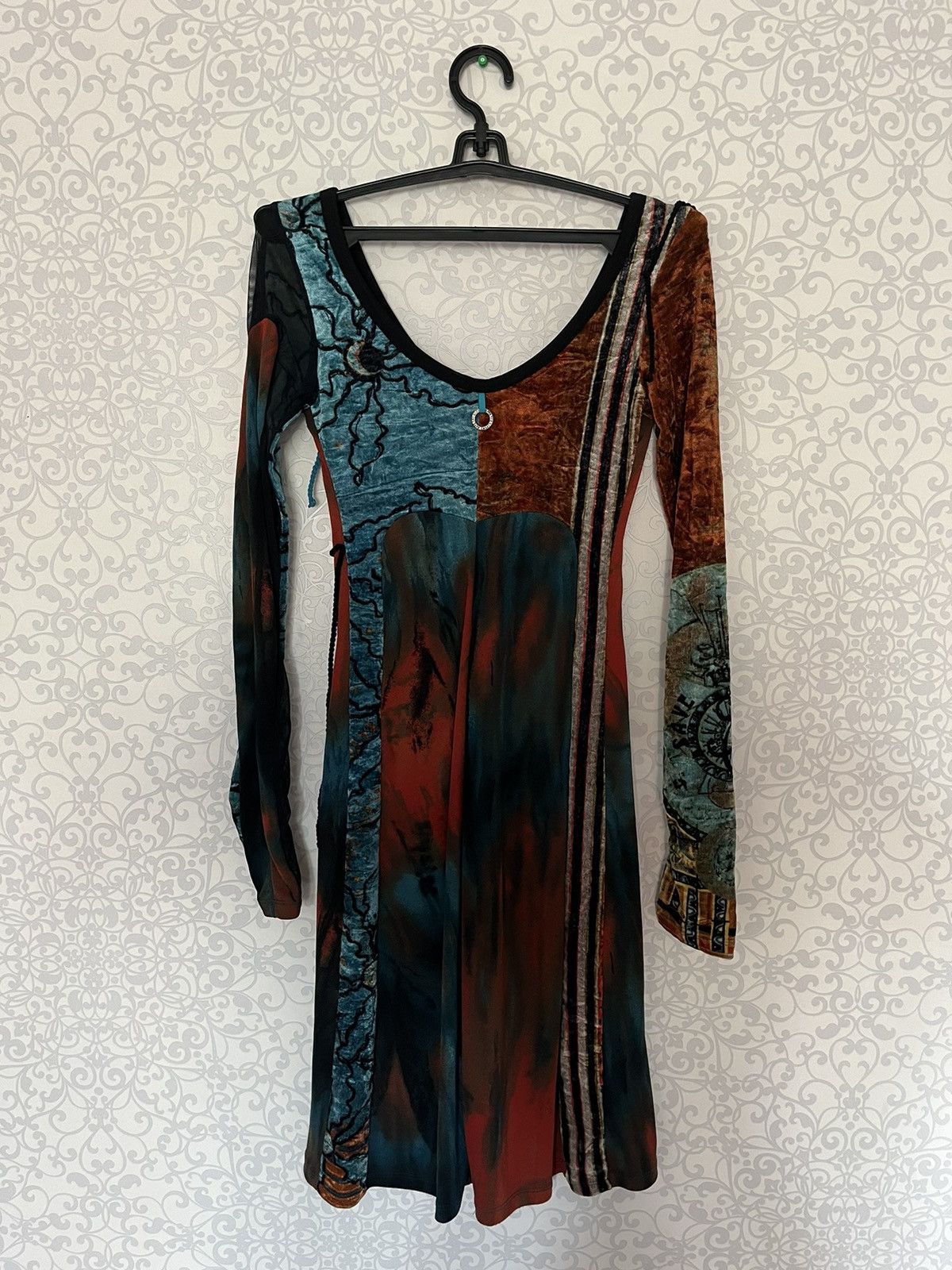 Jean Paul Gaultier Save The Queen Asymmetrical Mesh Polyamide Multicolor Dress Size S / US 4 / IT 40 - 4 Thumbnail