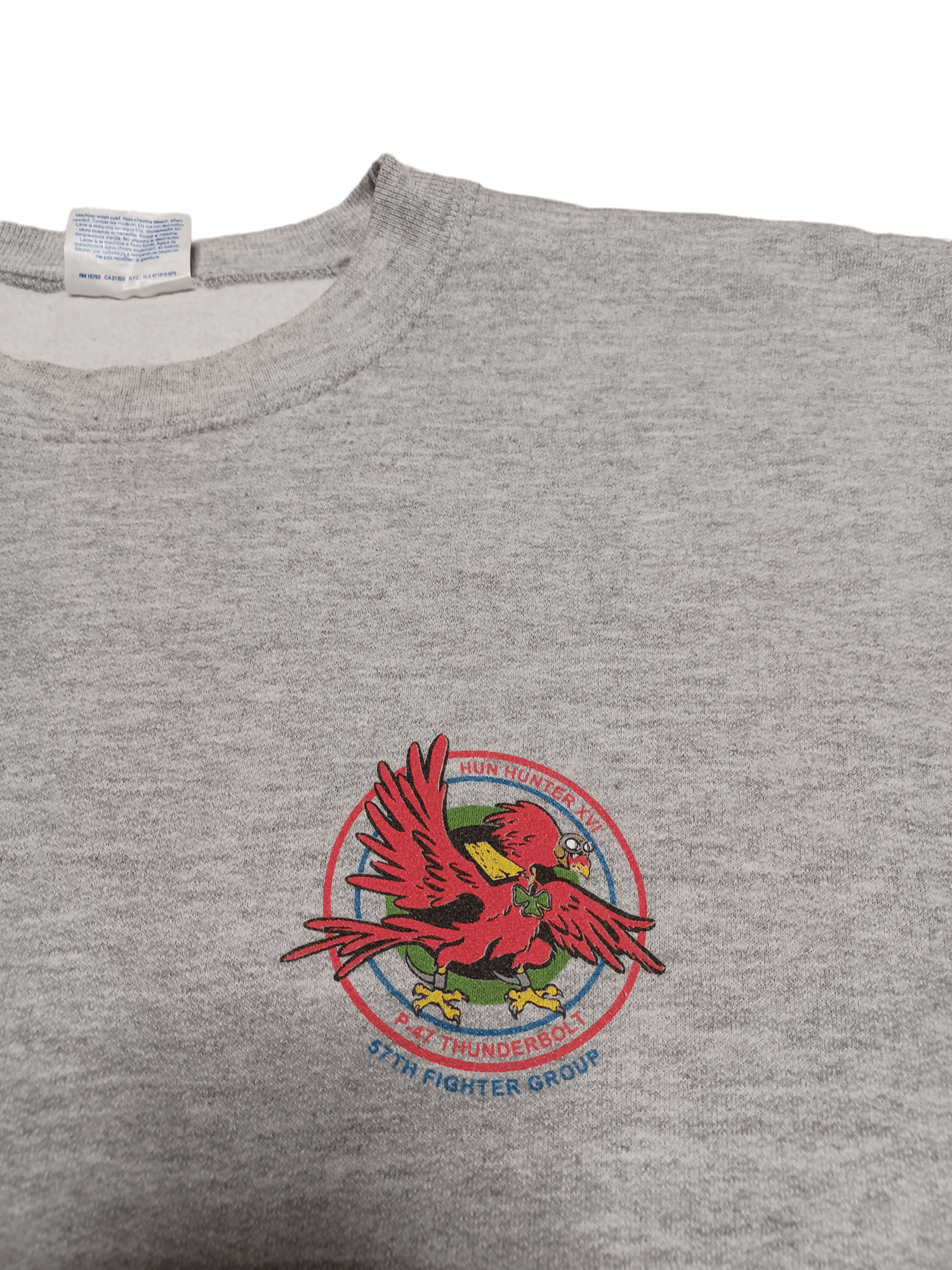 Hanes P-47 THUNDERBOLT BIG PRINT HANES VINTAGE MILITARY SWEATSHIRT Size US L / EU 52-54 / 3 - 3 Thumbnail