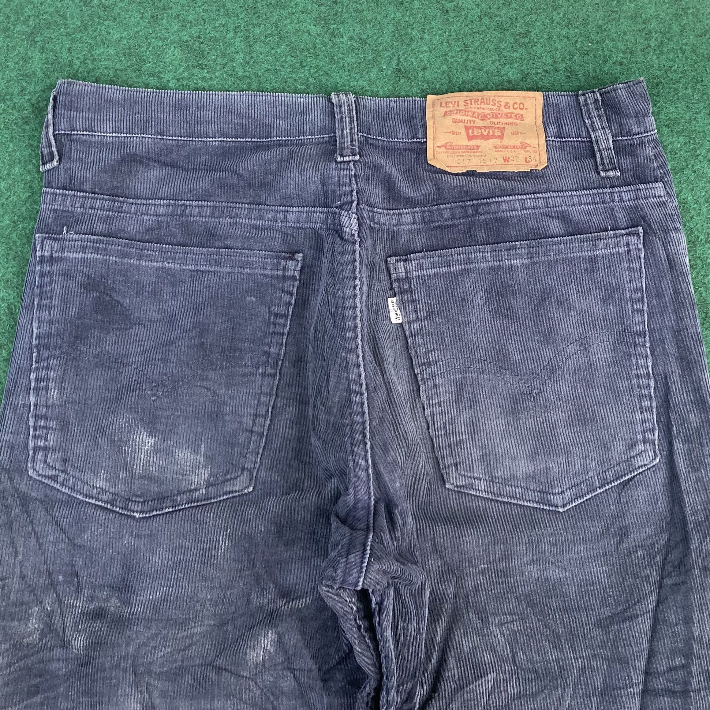Levi's × Vintage Vtg Levis 517 Denim Sz 32 Flared Corduroy Bootcut Jeans Size US 32 / EU 48 - 11 Thumbnail