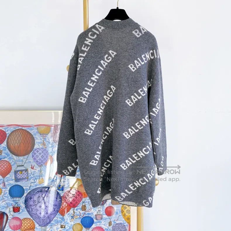 Balenciaga Balenciaga Grey Full Logo Jacket Size US M / EU 48-50 / 2 - 2 Thumbnail
