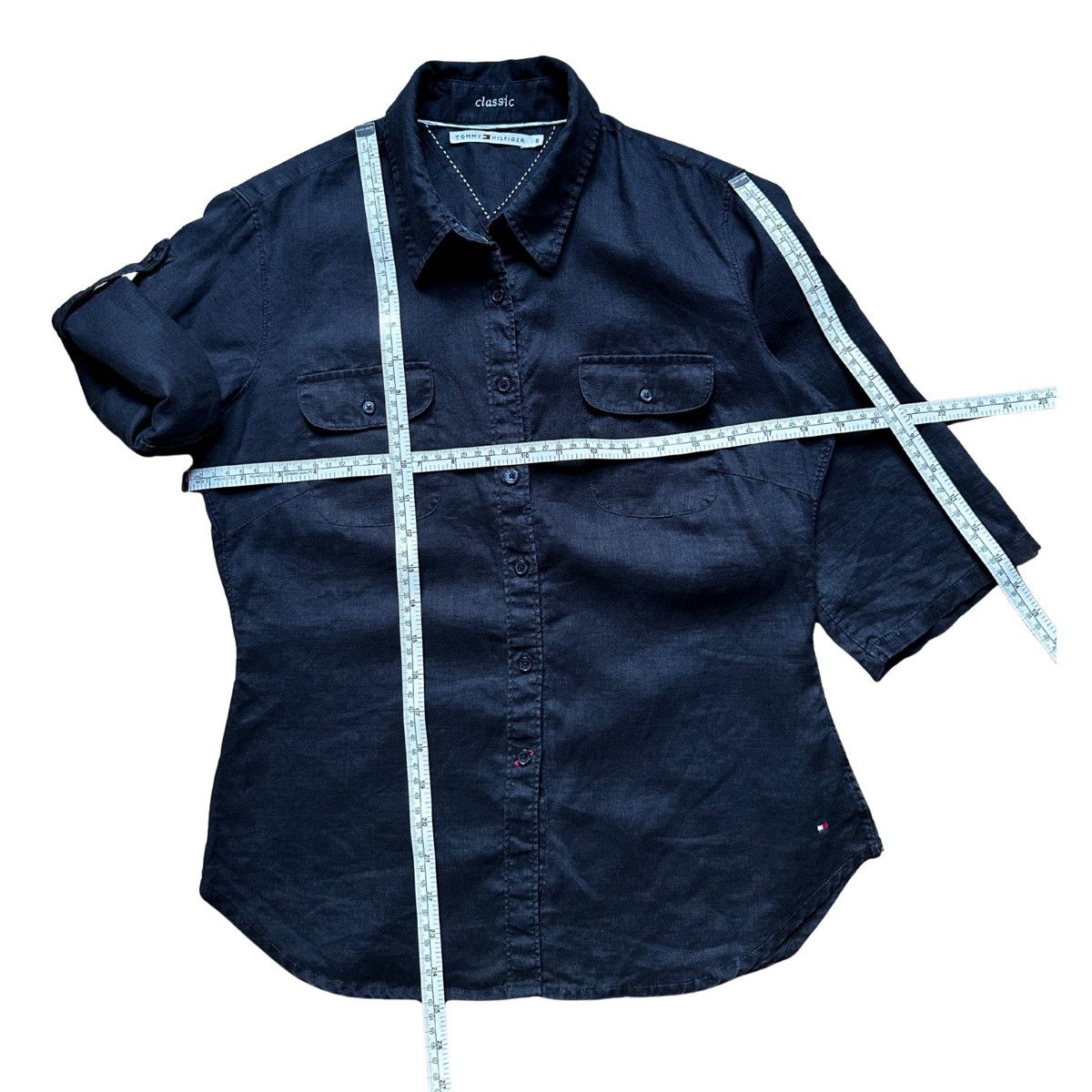 Tommy Hilfiger Tommy Hilfiger Women’s 100% Linen Button-Up Shirt -Size 6 Size M / US 6-8 / IT 42-44 - 3 Thumbnail