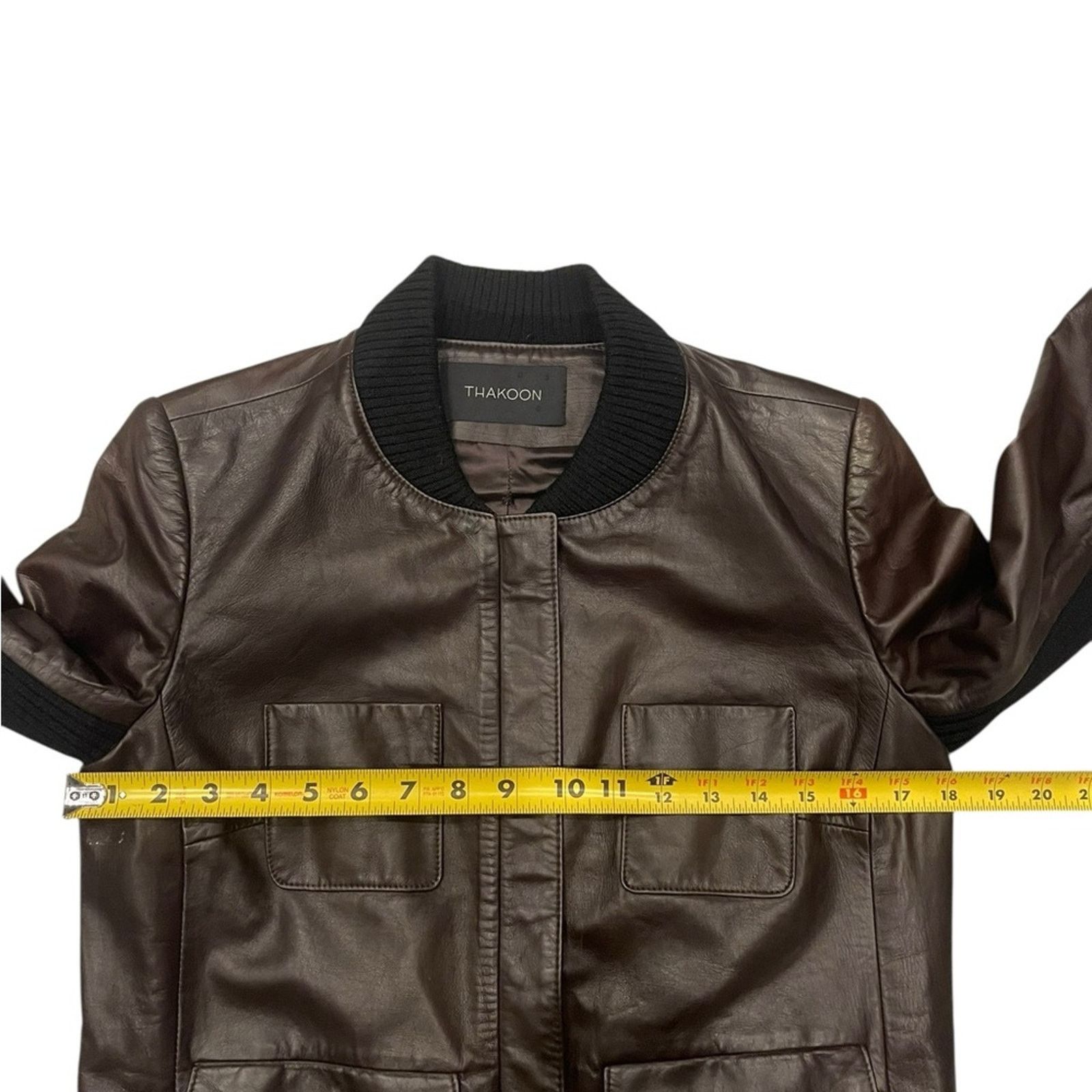 THAKOON THAKOON Woman’s Brown Leather Jacket Size:6 Size M / US 6-8 / IT 42-44 - 11 Thumbnail