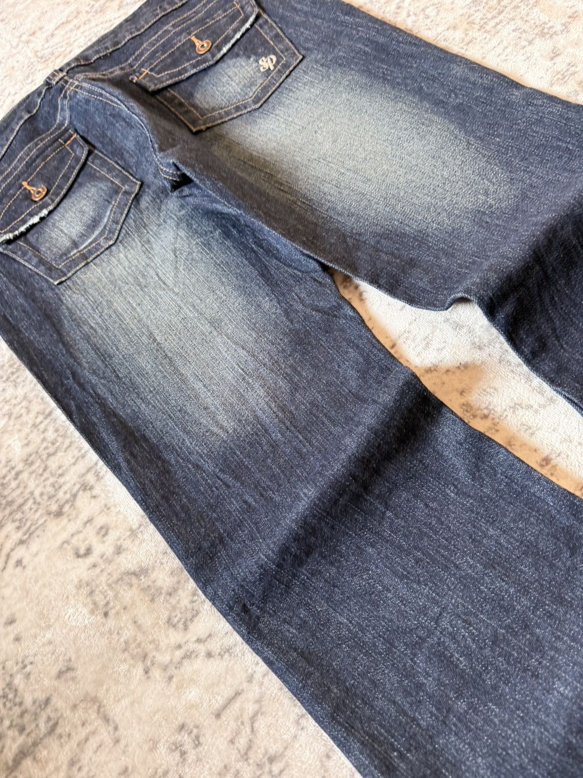 Southpole Vintage Southpole Dark Wash Spiral Flared Jeans Size US 30 / EU 46 - 14 Thumbnail