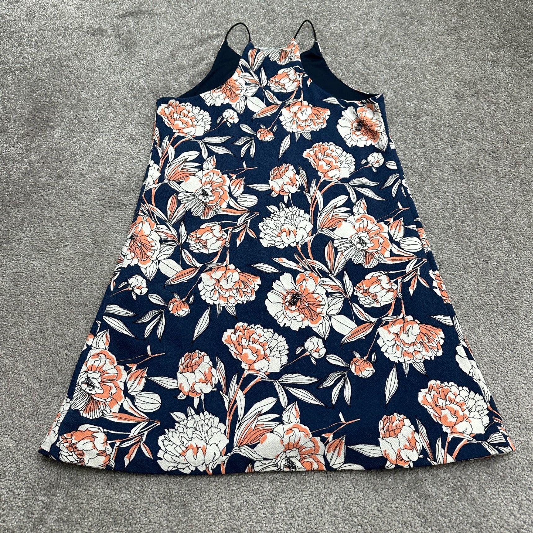 AQUA Aqua Dress Womens Midi Halter Floral Lined Sleeveless Knit Polyester Spandex Blue Bohemian Tropical Summer Casual Size S / US 4 / IT 40 - 2 Thumbnail
