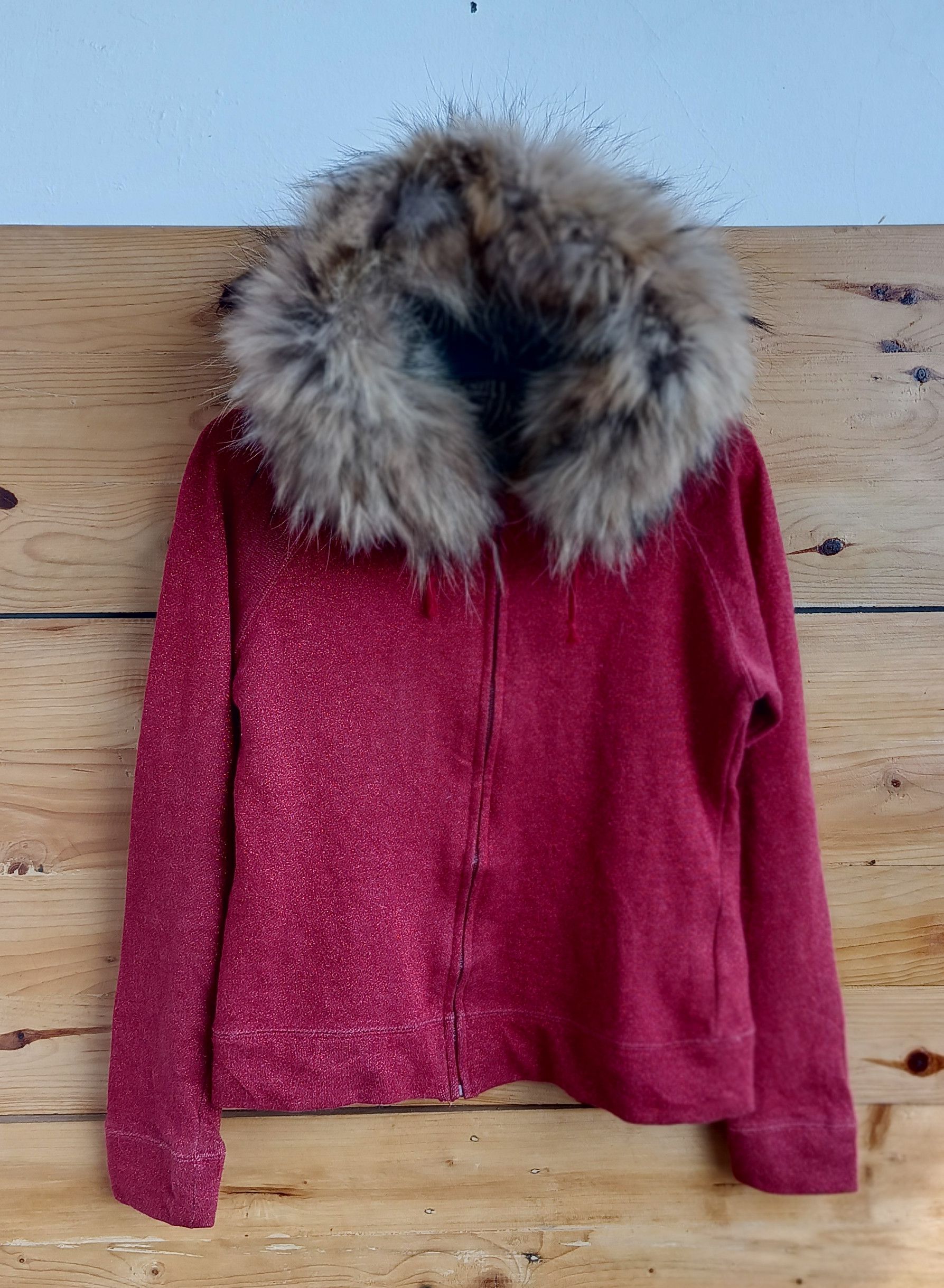 Velvet 2000's ta Fur Hoodie Full Of Red Glitter Sprinkles Size M / US 6-8 / IT 42-44 - 3 Thumbnail