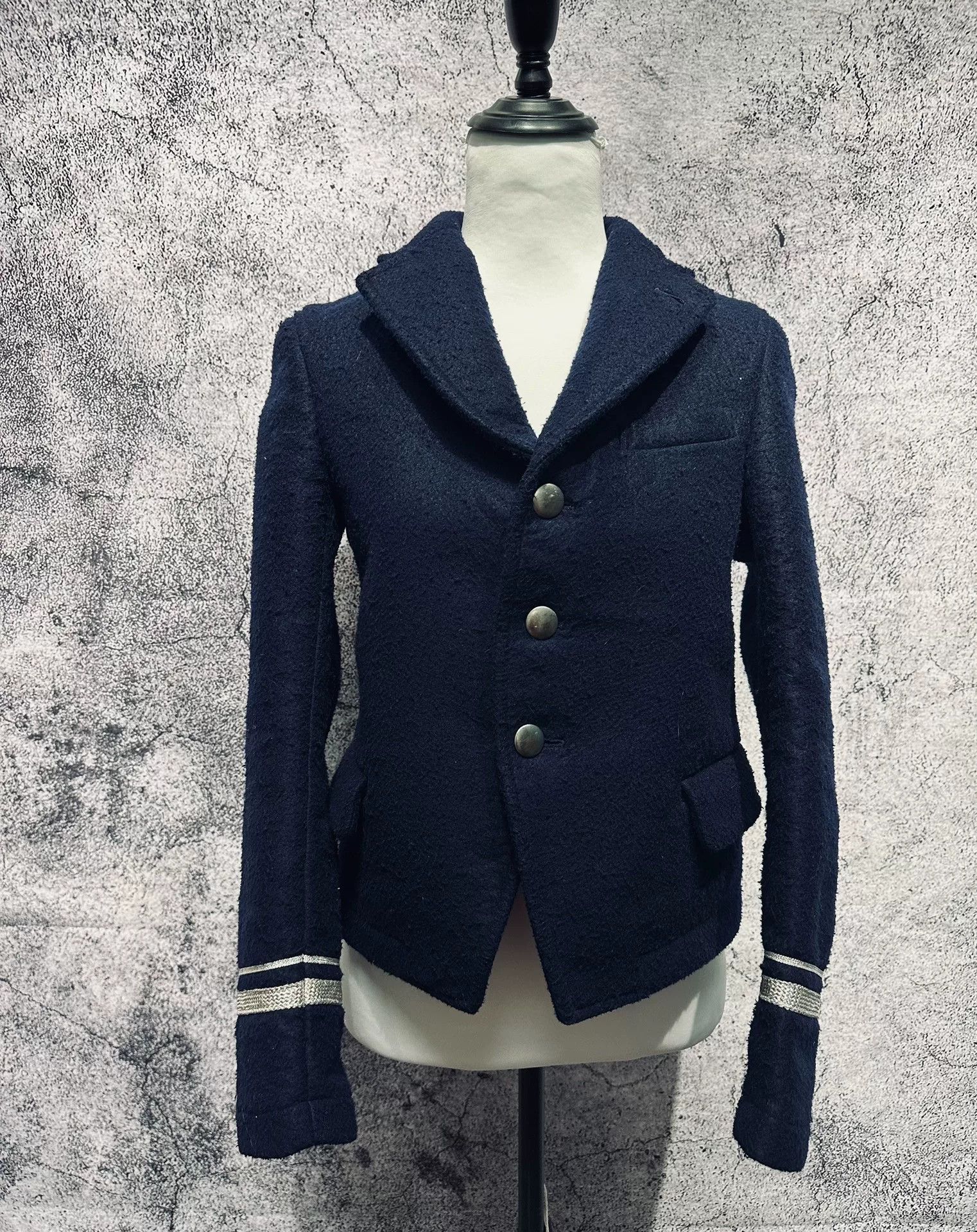 Comme des Garcons Navy Wool Military Style Jacket Size US M / EU 48-50 / 2 - 1 Thumbnail