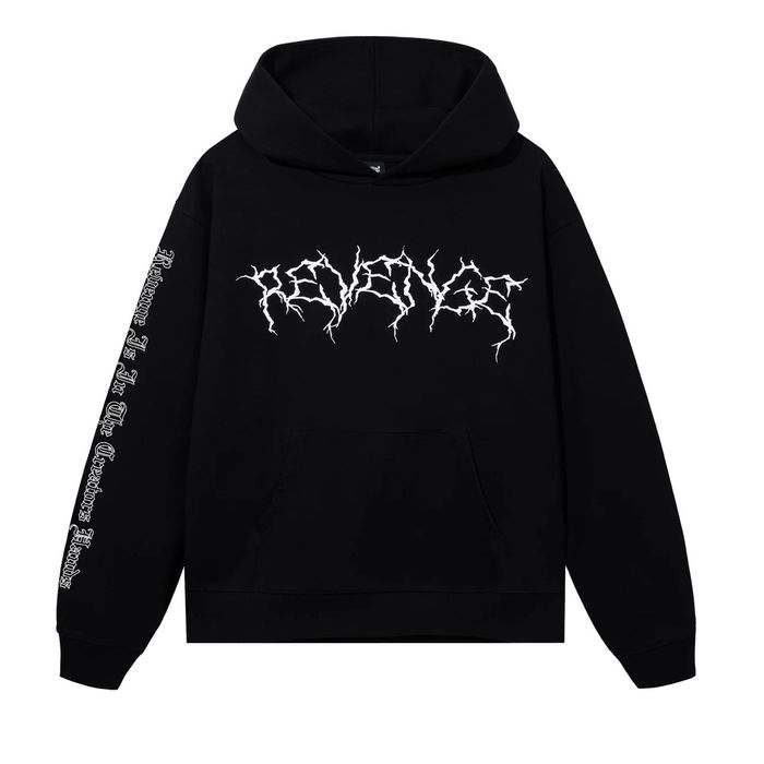 Revenge hoodie black 2025 and white