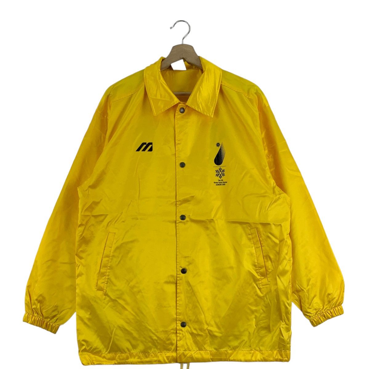 Japanese Brand AWAGOC MIZUNO Japanese Brand Print Yellow Windbreaker Coach Size US L / EU 52-54 / 3 - 3 Thumbnail