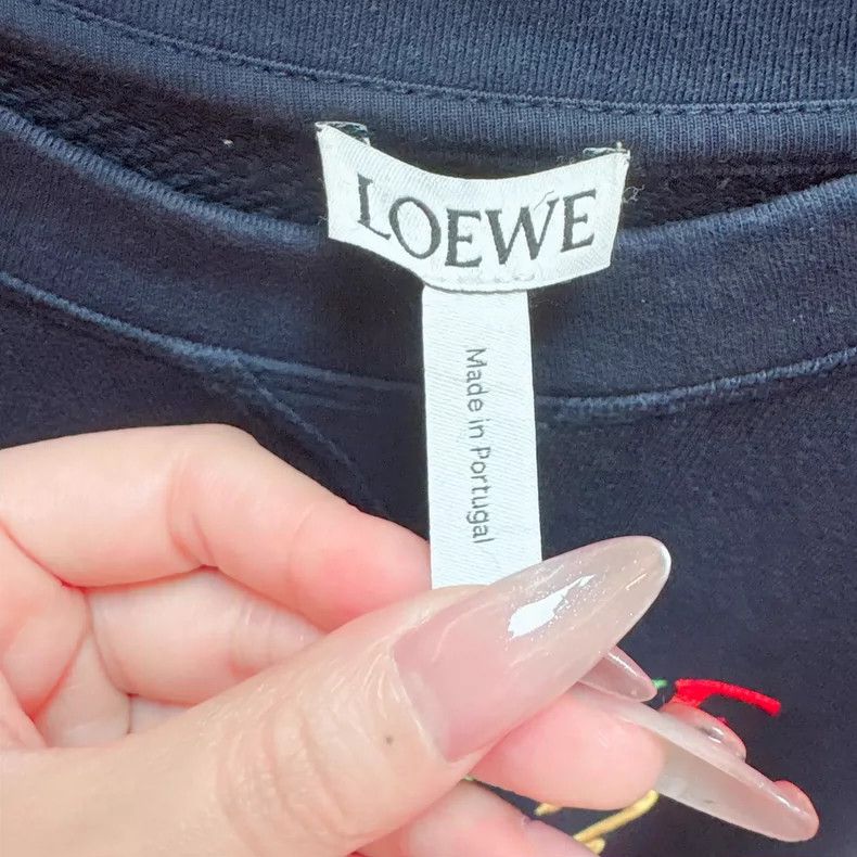 Loewe LOEWE Colorful embroidered logo dark blue round collar hoo Size XS / US 0-2 / IT 36-38 - 6 Thumbnail