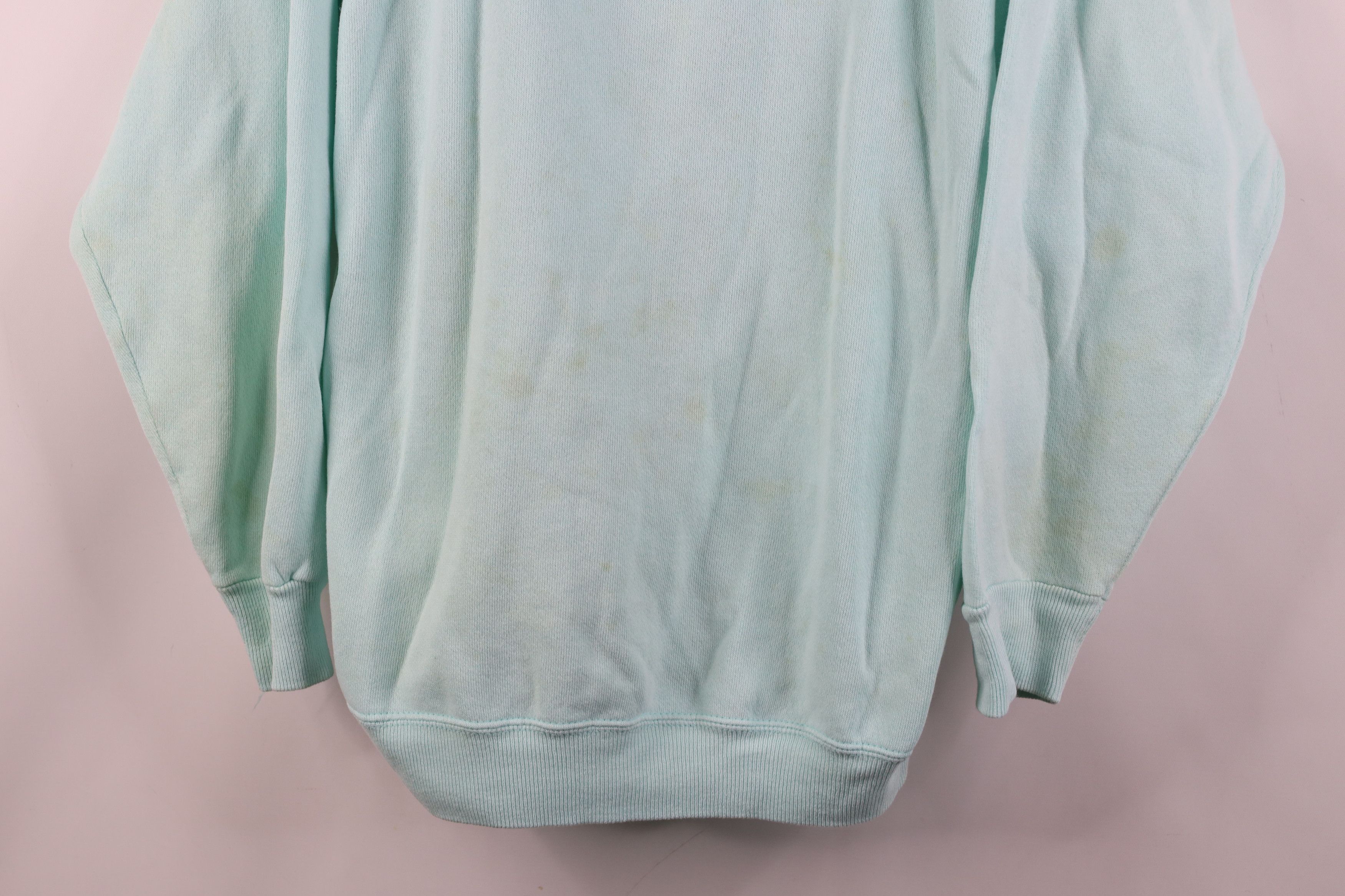 Vintage Vintage 90s Streetwear Blank Crewneck Sweatshirt Blue USA Size XL / US 12-14 / IT 48-50 - 3 Thumbnail