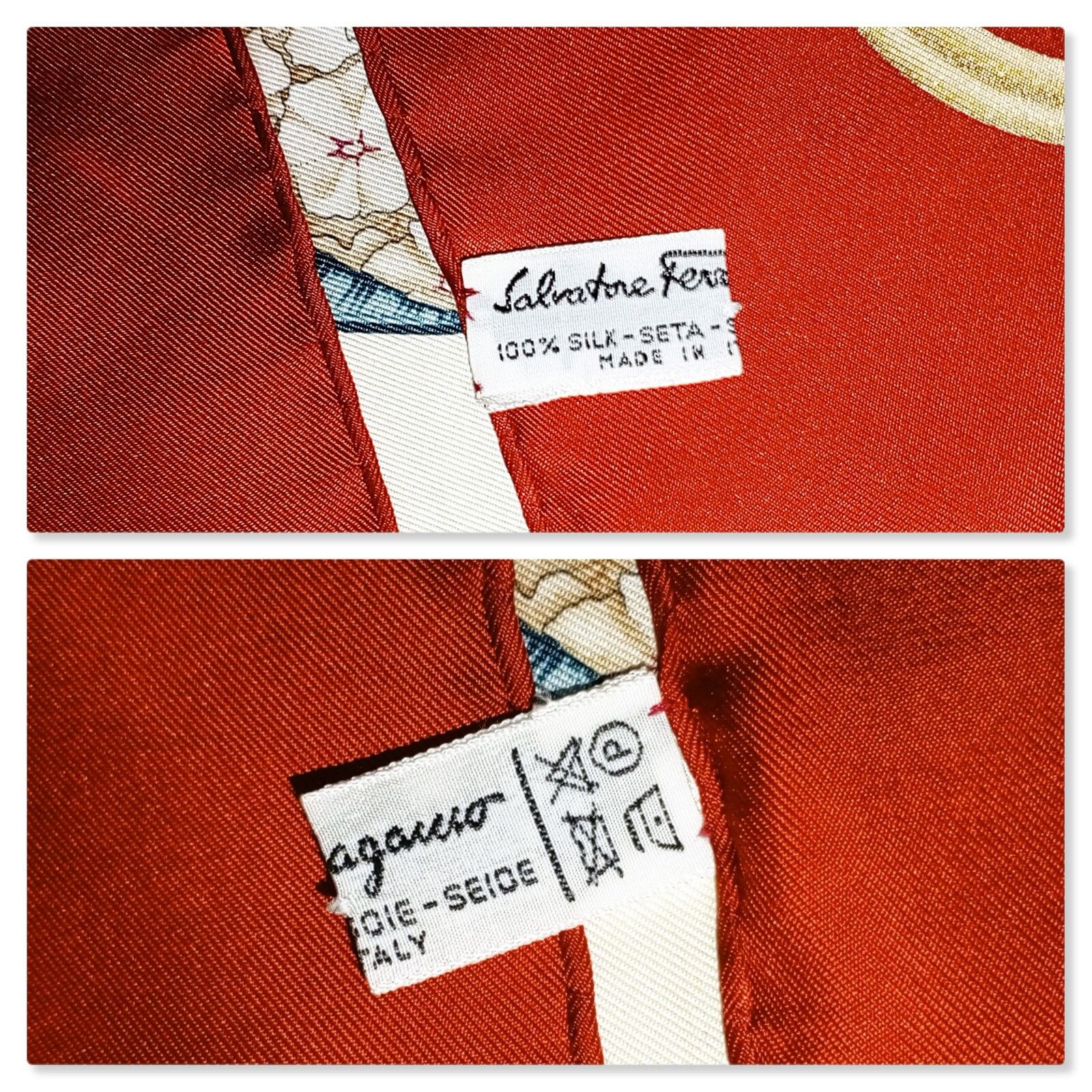 Salvatore Ferragamo SALVATORE FERRAGAMO Italy Bird Holiday Theme Silk Scarf Size ONE SIZE - 6 Thumbnail