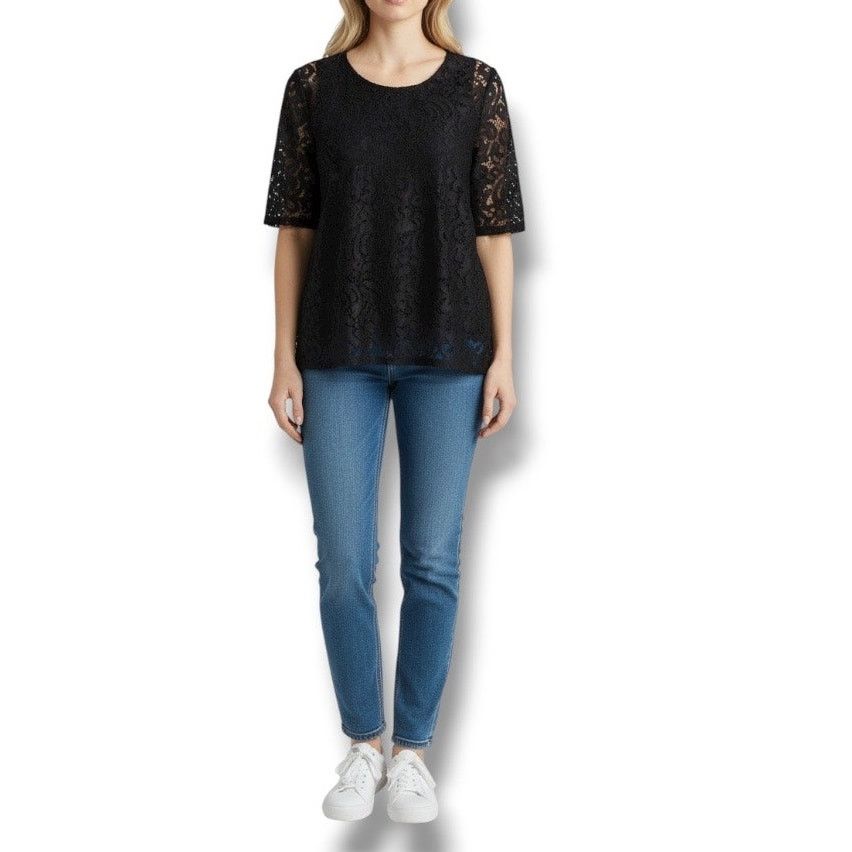 Coldwater Creek Coldwater Creek black lace front blouse women's 16 XL Size XL / US 12-14 / IT 48-50 - 1 Thumbnail