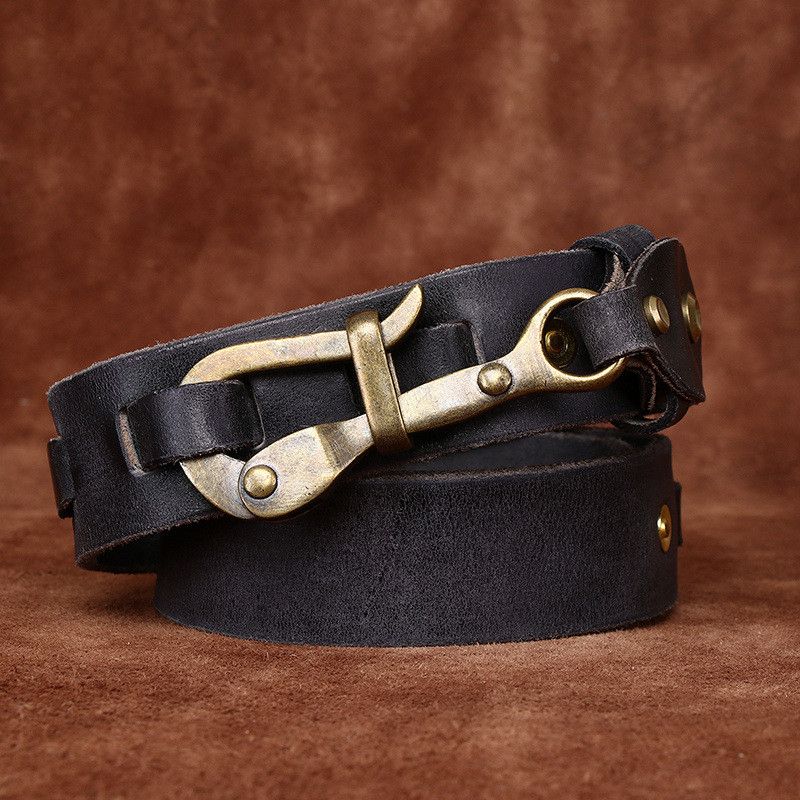 Japanese Brand × Leather Leather Copper Buckle Belt Size ONE SIZE - 4 Thumbnail