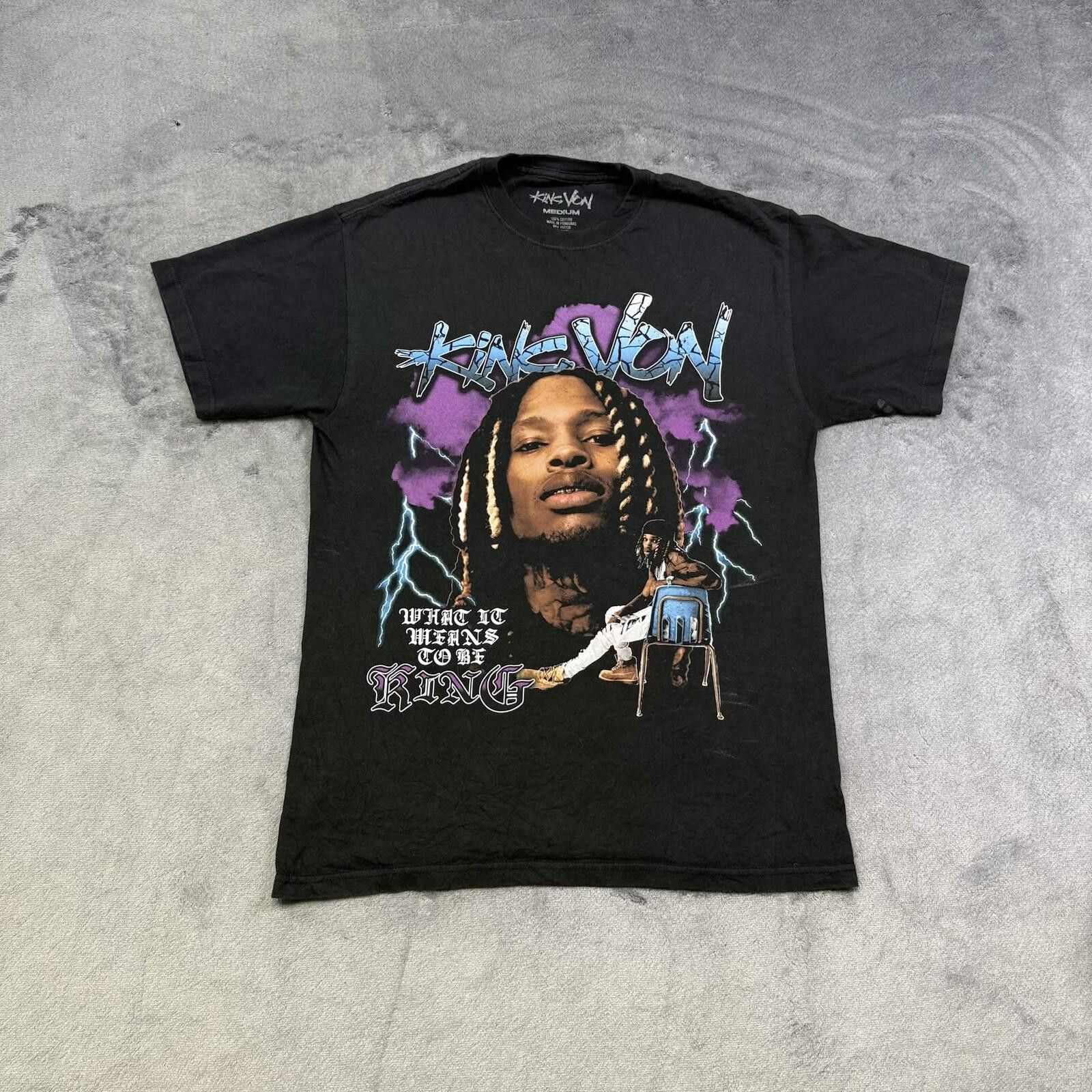 Vintage King Von ''What it Mean To Be King'' Vintage Graphic T-Shirt Size ONE SIZE - 1 Thumbnail