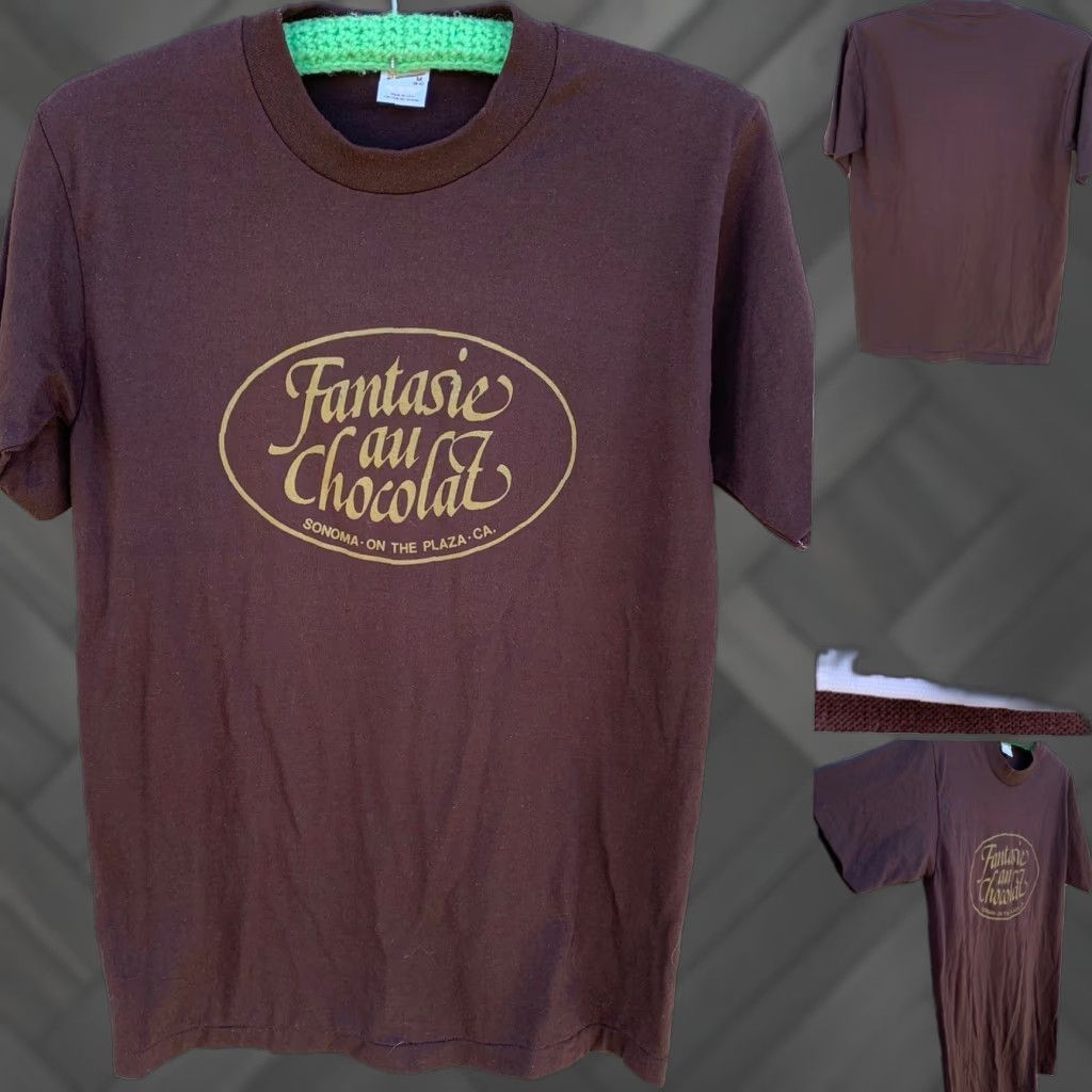Vintage VINTAGE Fantasie au Chocolat Sonoma on the plaza CA t-shirt M Short Sleeve Unisex Graphic Tee Size US M / EU 48-50 / 2 - 1 Thumbnail