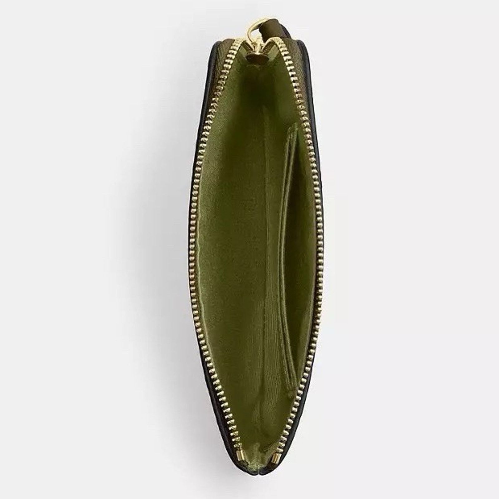Coach Coach Corner Zip Wristlet Signature Canvas CAQ75 Gold/Olive Size ONE SIZE - 6 Thumbnail