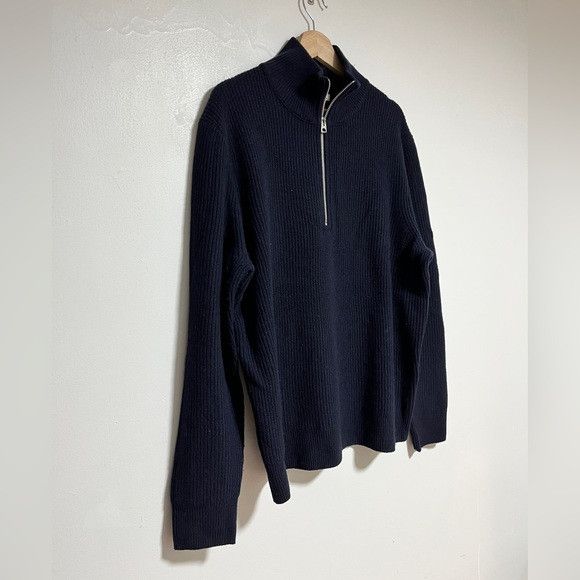 Alex Mill Alex Mill Navy Merino Wool 1/4 Zip Sweater - Size L Size US L / EU 52-54 / 3 - 8 Thumbnail