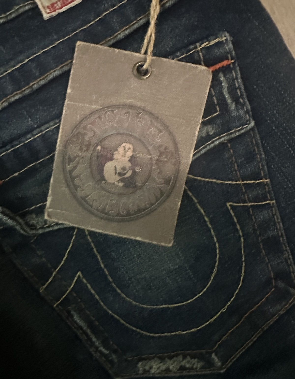 True Religion 2009 NEVER Worn True Religion Flared Blue jeans With tags Size 31" - 7 Thumbnail