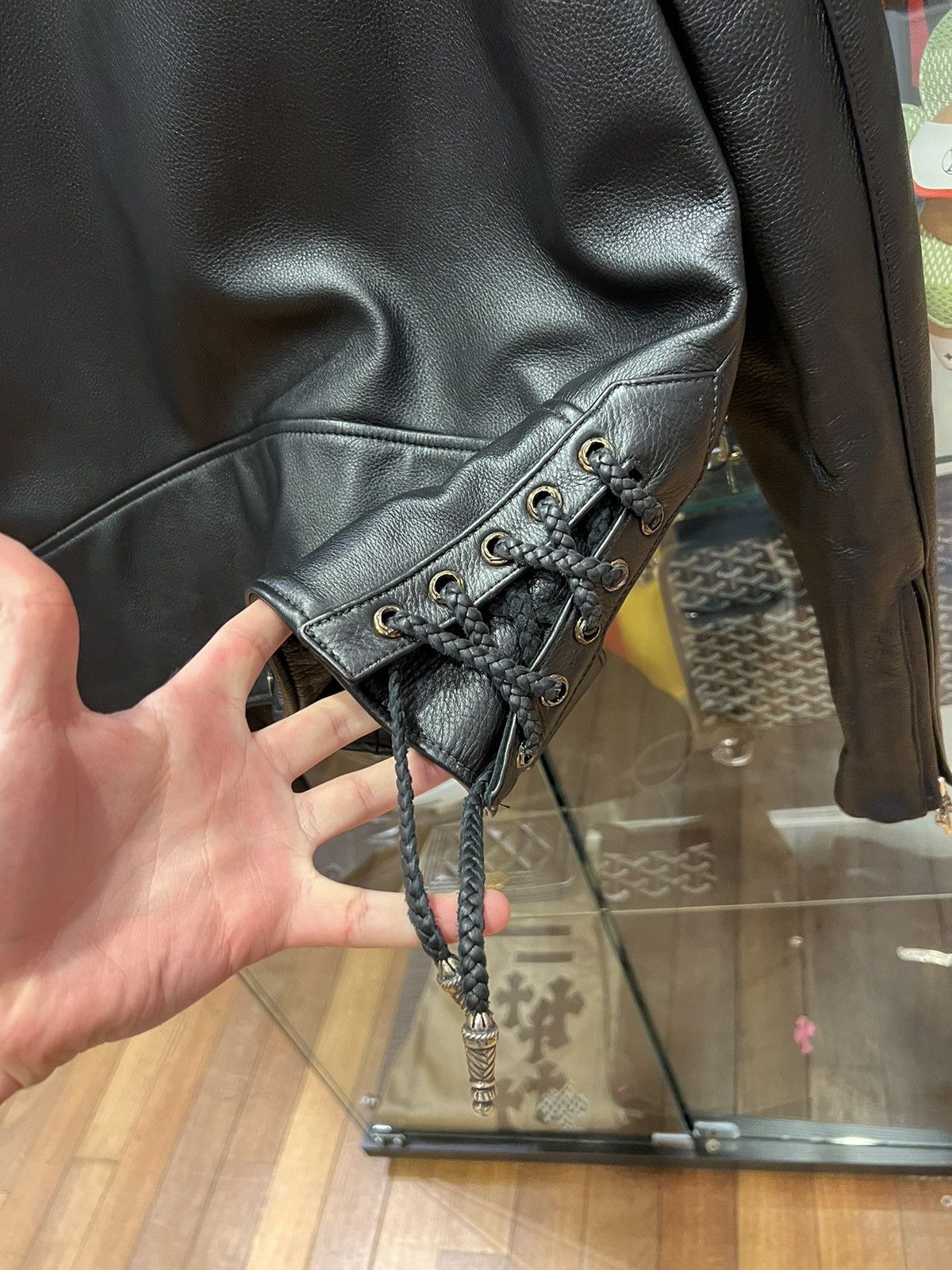 Chrome Hearts Chrome Hearts Leather JJ Dean Moto Jacket Hermes Silk Liner Size US L / EU 52-54 / 3 - 14 Thumbnail