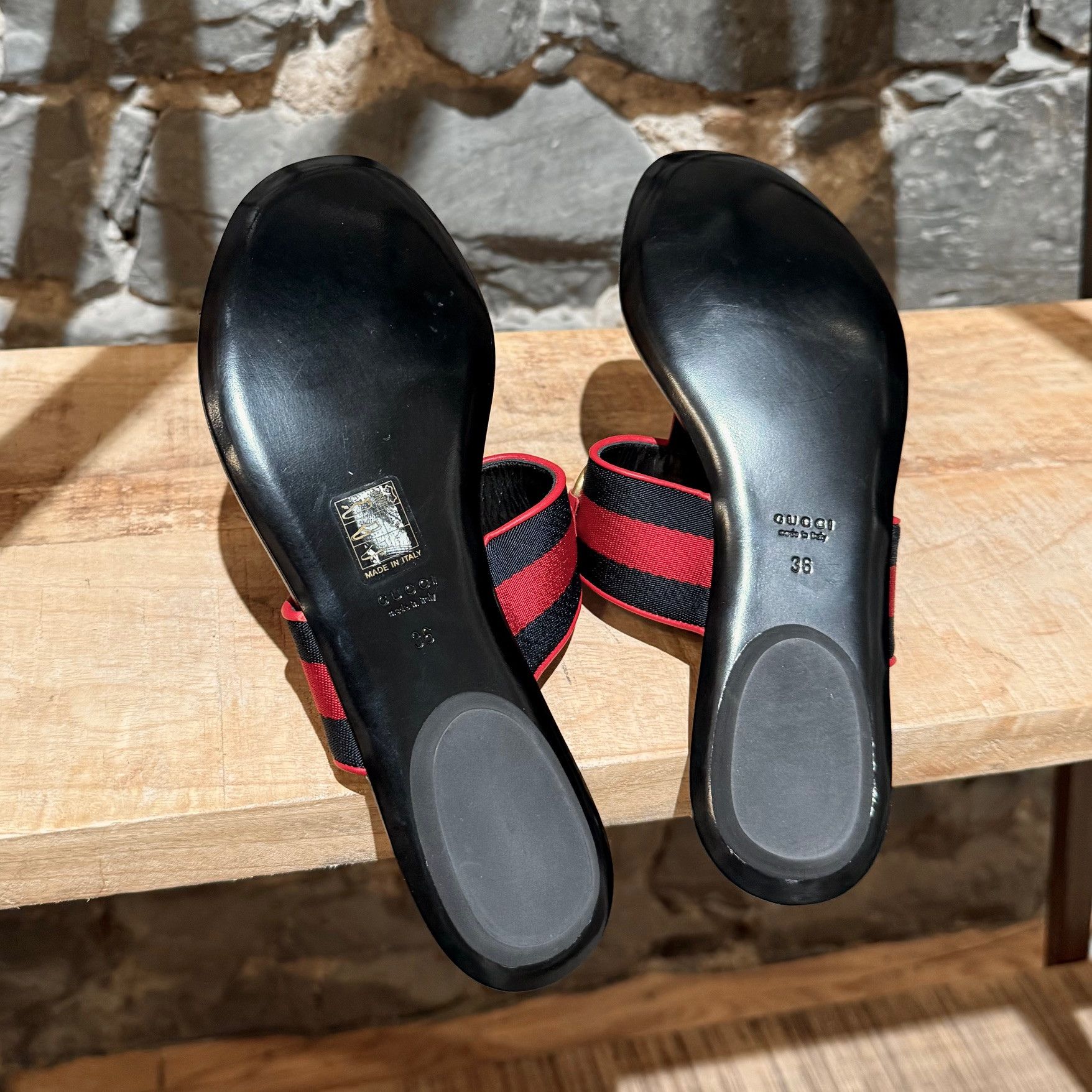 Gucci Gucci Blue Red Web Horsebit Querelle Thong Sandals Size US 6 / IT 36 - 9 Thumbnail