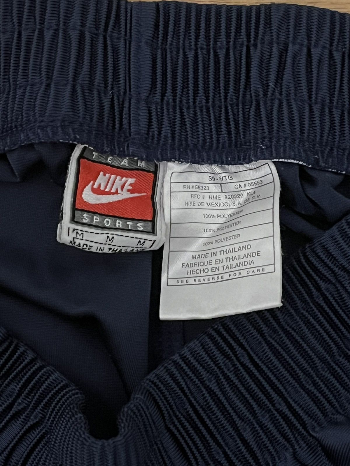 Nike × Vintage Vintage Baggy Navy Blue Nike Gold Trackpants sz M y2k grunge Size US 32 / EU 48 - 4 Thumbnail