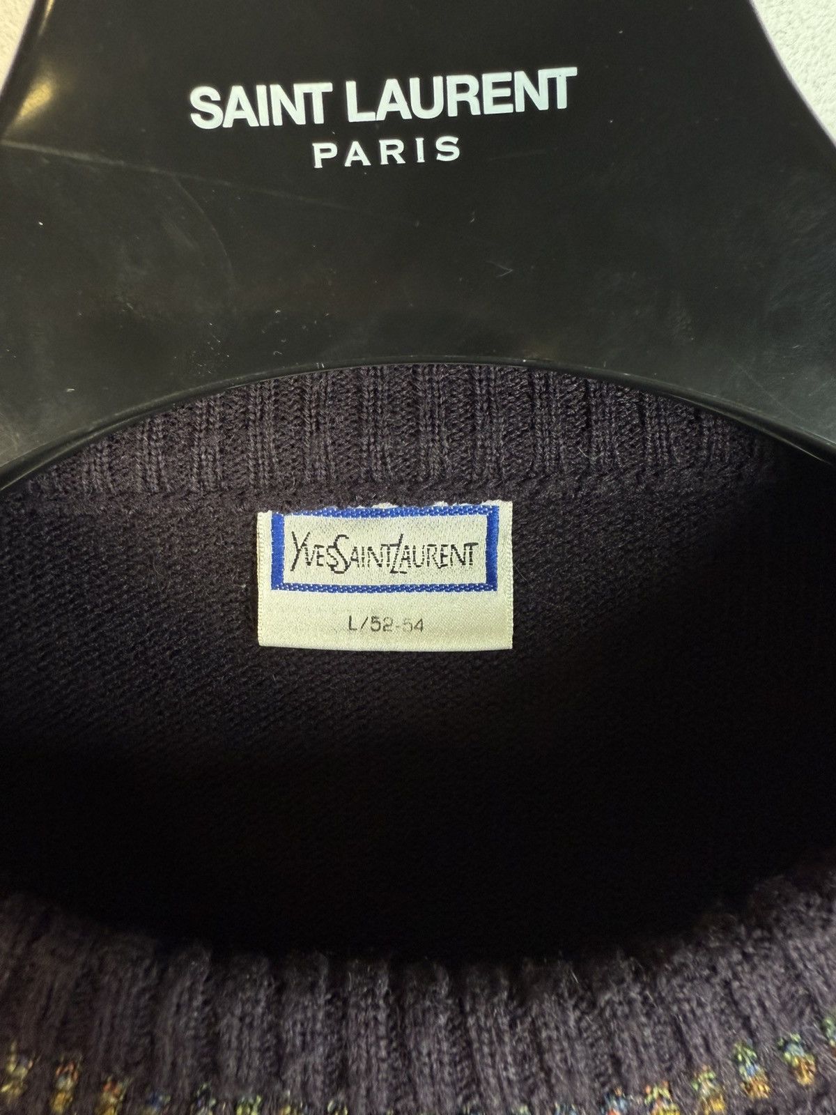 Yves Saint Laurent 90’s YSL Sweater Wool Burgundy/Green Size US L / EU 52-54 / 3 - 4 Thumbnail