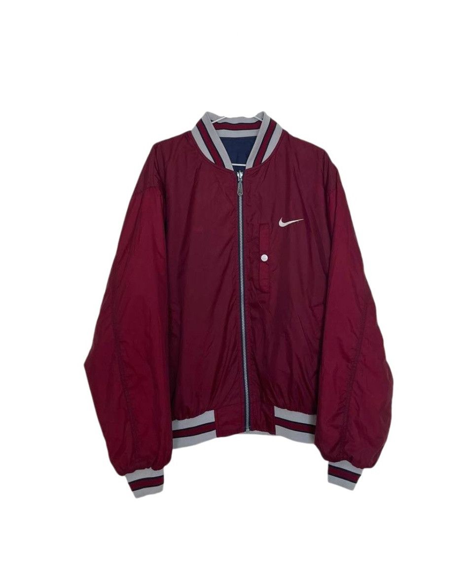 Nike × Vintage Vintage Nike Dual Sided Bomber Jacket L Size US L / EU 52-54 / 3 - 1 Thumbnail