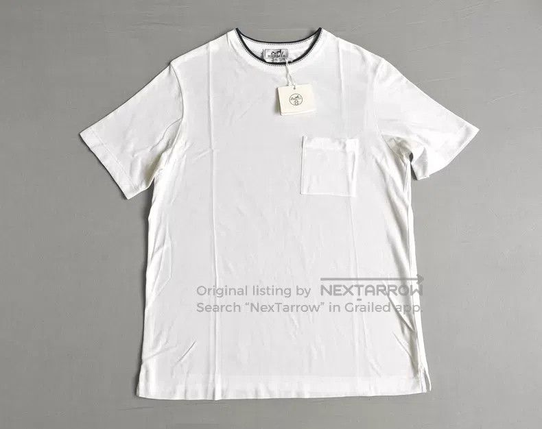 Hermes Hermes Men's pocket letter embroidery short-sleeve T-shirt Size US M / EU 48-50 / 2 - 1 Thumbnail