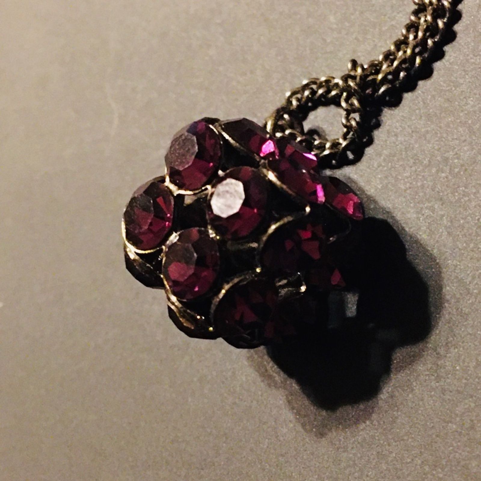 Vintage Vintage purple crystal cube gunmetal necklace Size ONE SIZE - 2 Thumbnail