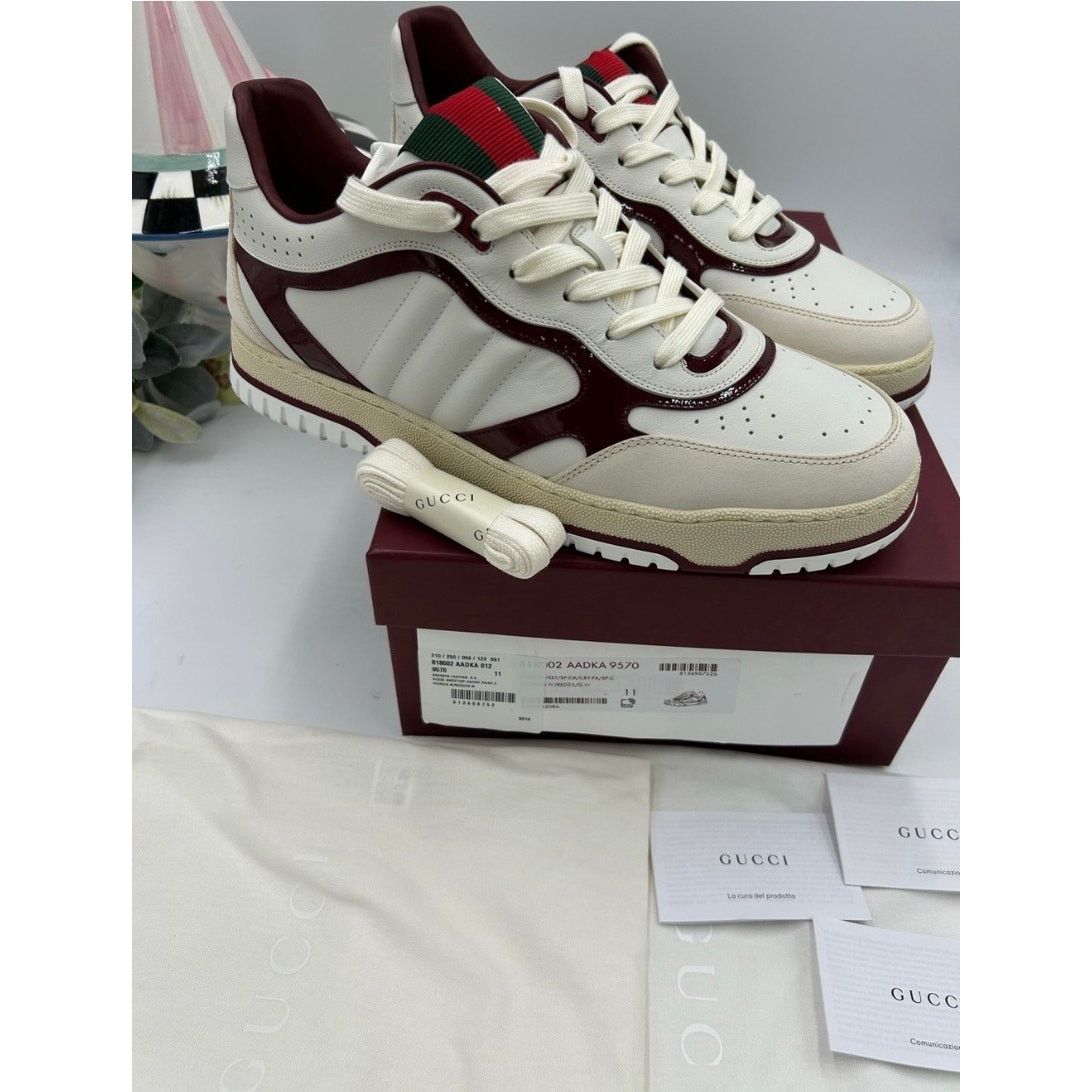 Gucci Gucci re-web sneakers in white leather sz 11 fits 11.5 US Size US 11.5 / EU 44-45 - 4 Thumbnail