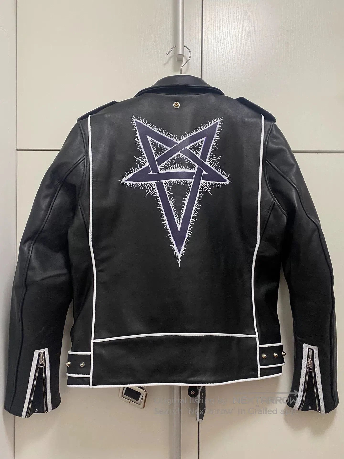 Schott CGJoey Modified Black Metal Leather Jacket. Size US M / EU 48-50 / 2 - 2 Thumbnail