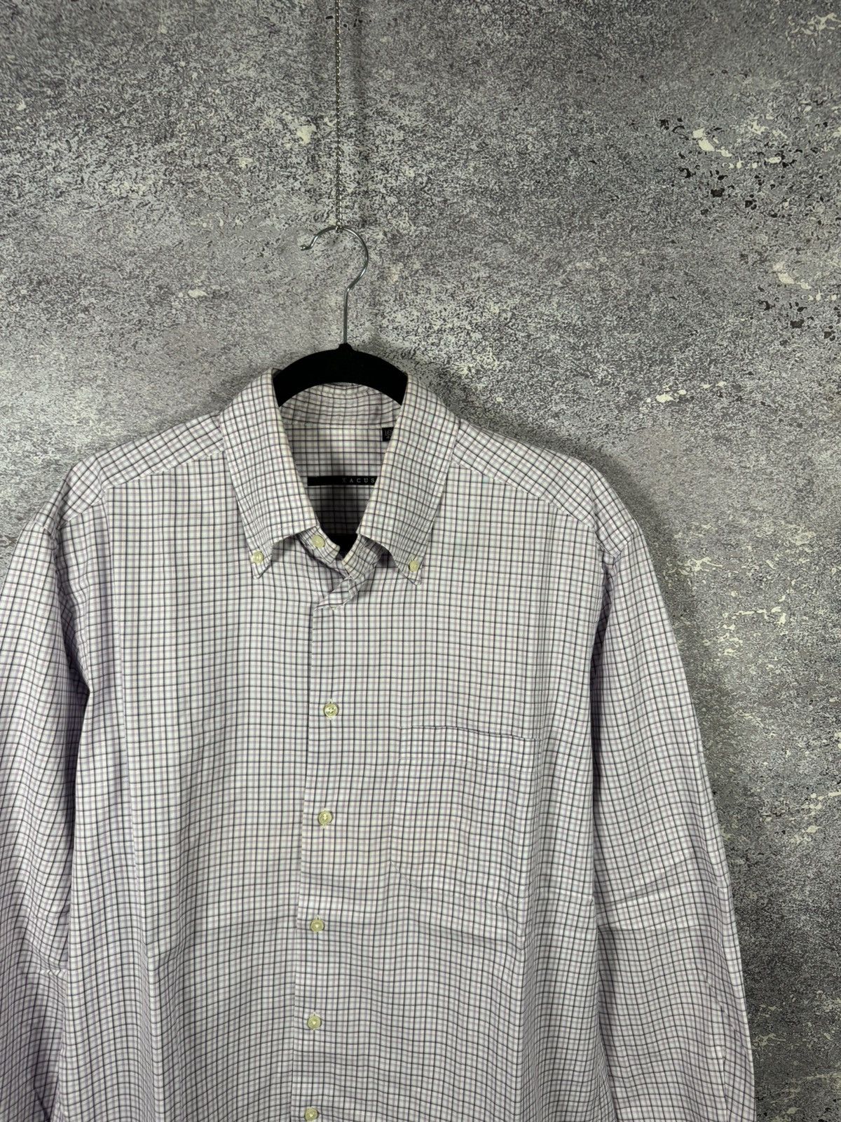 Designer × Japanese Brand × Vintage Xacus Button Shirt Madi Italy Men’s XLarge Check Collar Size US XL / EU 56 / 4 - 2 Thumbnail