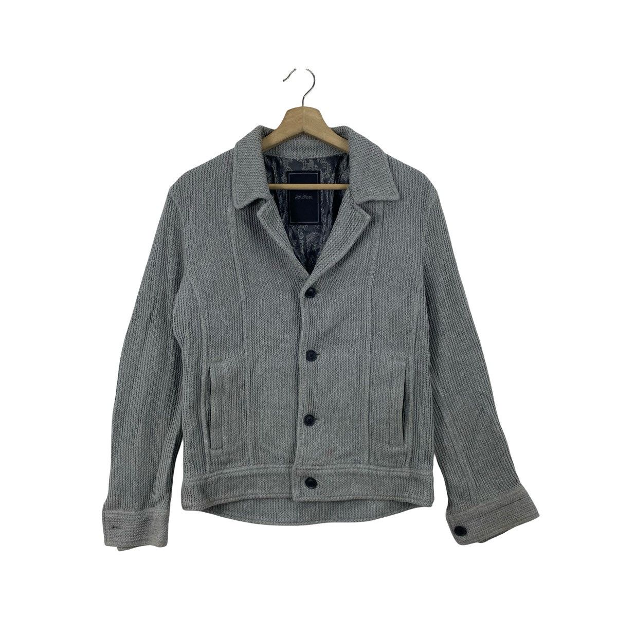 Vintage Vintage TETE HOMME TEXTURED Knit Jacket Button Up Casual Size S / US 4 / IT 40 - 1 Thumbnail