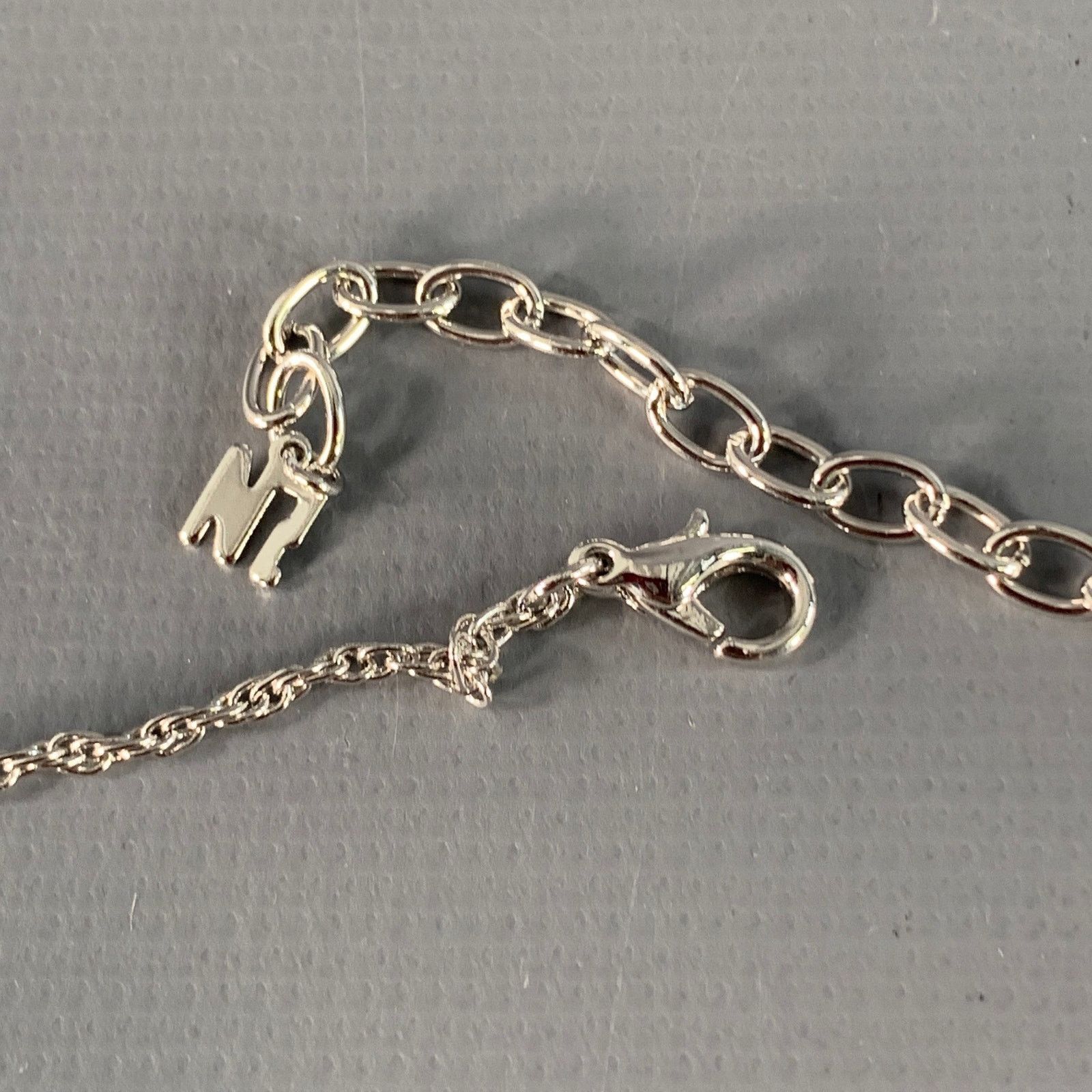Nina Ricci NINA RICCI Silver Chain Link Metal Monogram Pendant Necklace Size ONE SIZE - 5 Thumbnail