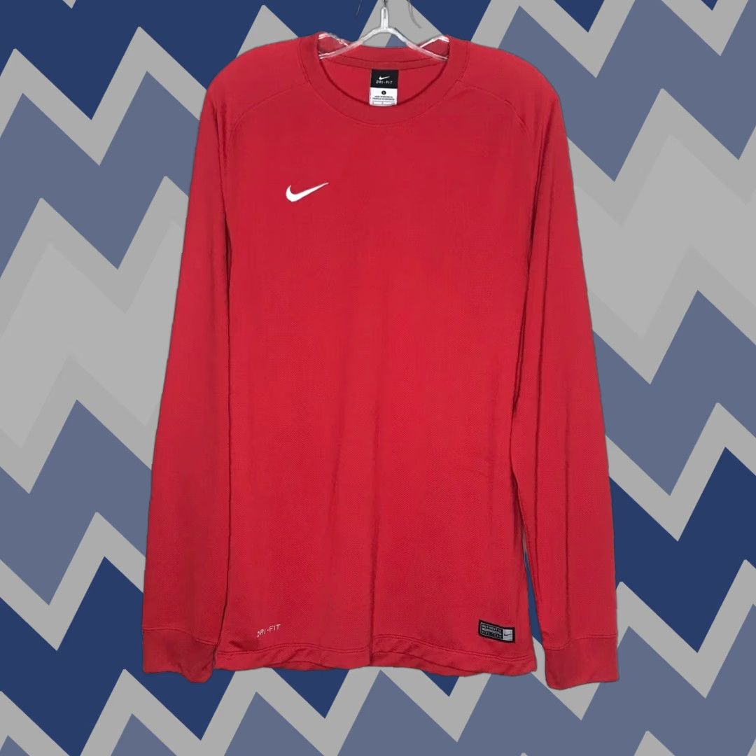 Nike Nike Dri-Fit Shirt Mens S Red Long Sleeve Soccer Elbow Pads Team Size US S / EU 44-46 / 1 - 1 Thumbnail