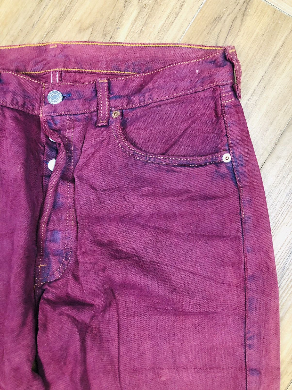 Levi's VINTAGE Levi's 501 USA Purple/Maroon Denim Button Fly (38) Size US 33 - 6 Thumbnail