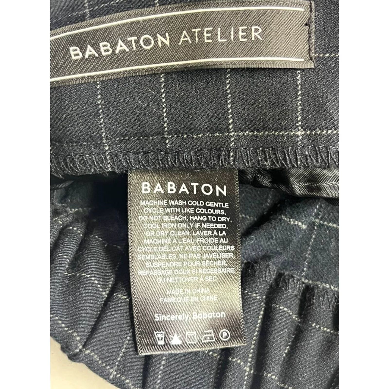 Vintage Babaton Womens Black Plaid Pull On Stretch Pants Size 12 Size 34" / US 12 / IT 48 - 7 Thumbnail
