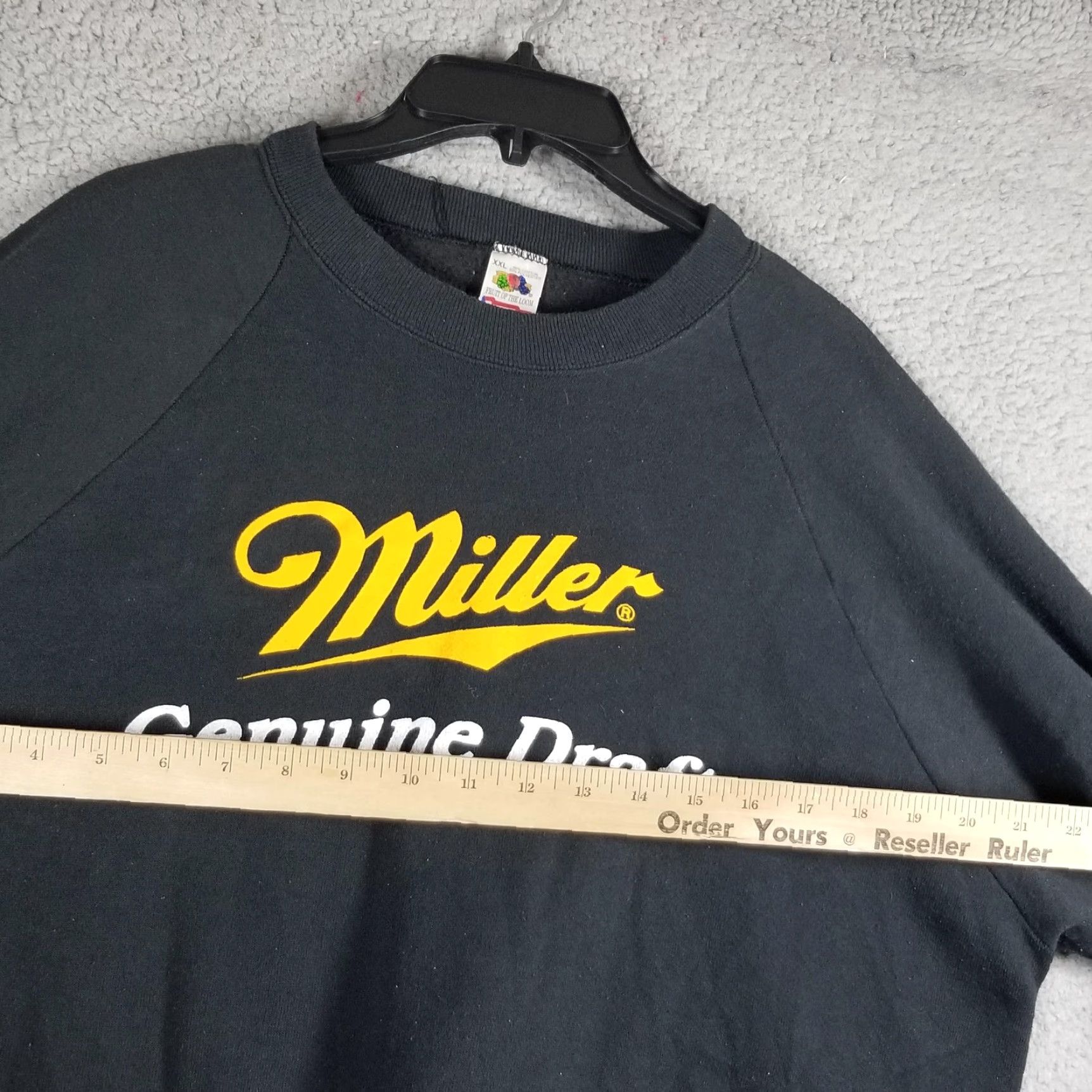 Fruit Of The Loom Vintage Sweatshirt Miller Genuine Draft 2XL Crewneck Mens Black Beer Promo USA 90s Size US XXL / EU 58 / 5 - 6 Thumbnail