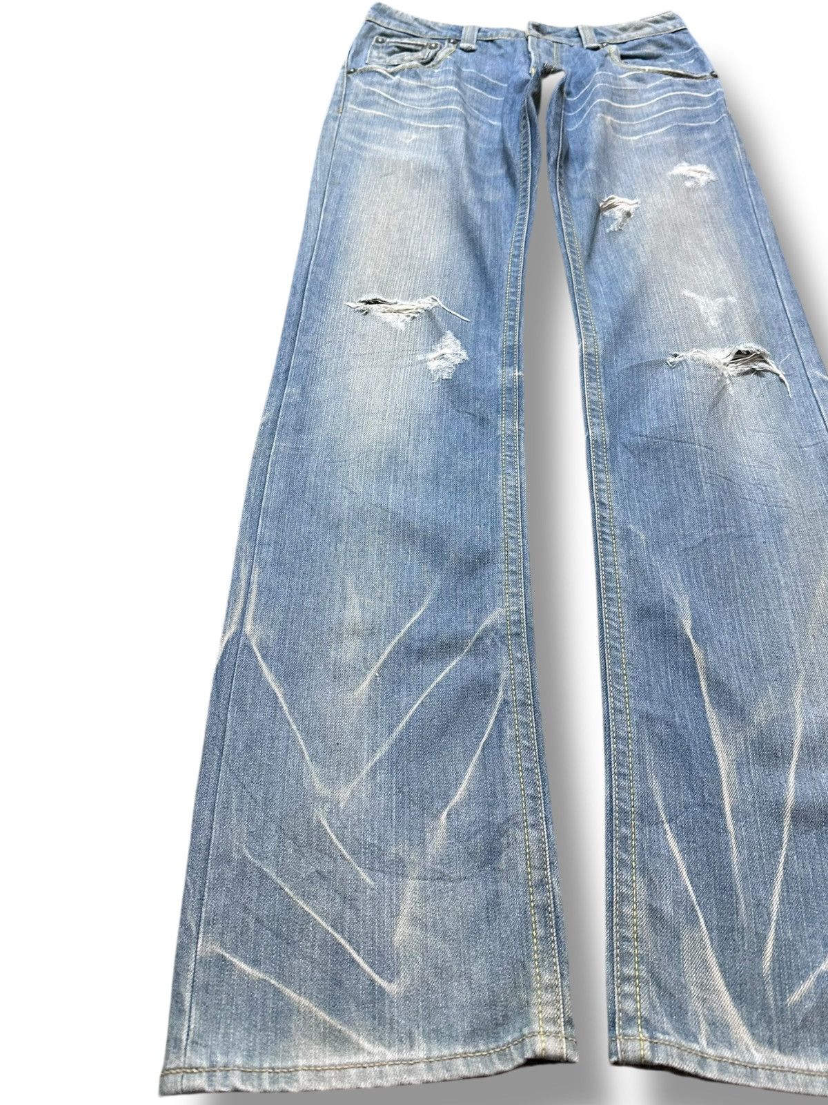 Ermenegildo Zegna × Fear of God Vintage E.Z by Zegna Faded Grunge Ripped Distressed Denim Size US 30 / EU 46 - 3 Thumbnail