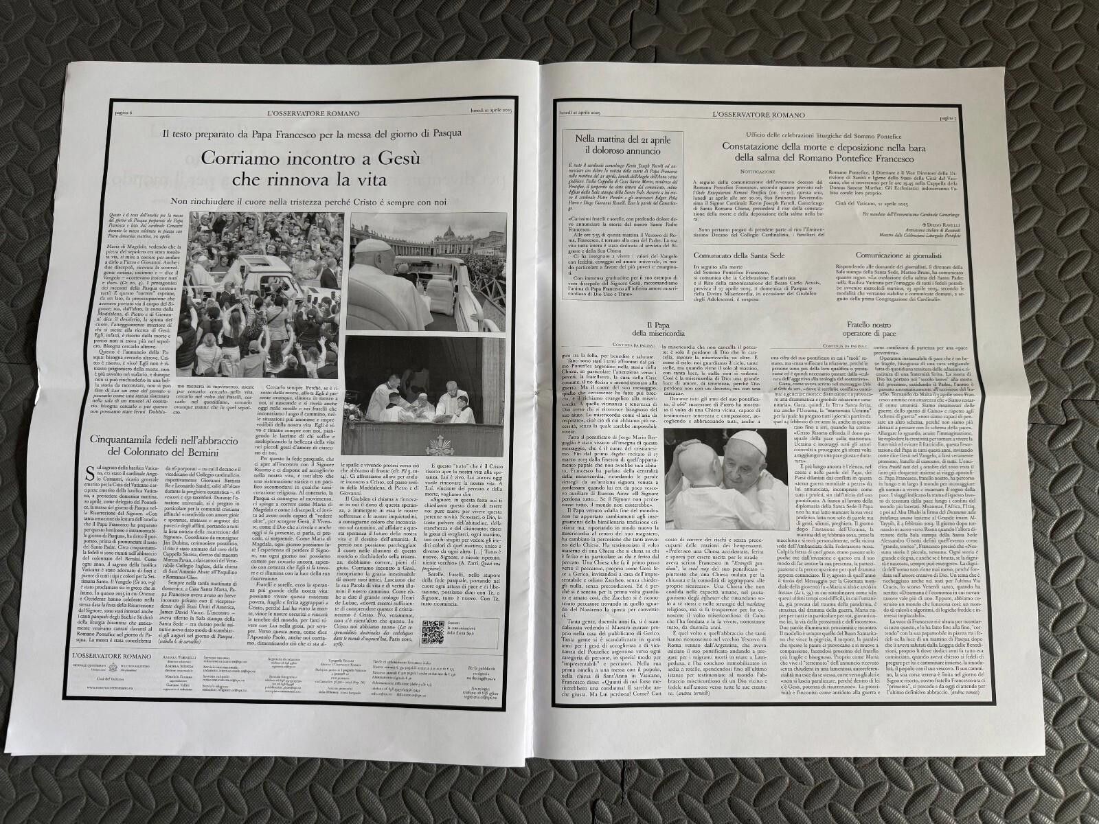 Other L'OSSERVATORE ROMA Pope Francis Death Official Copy! Size ONE SIZE - 4 Thumbnail