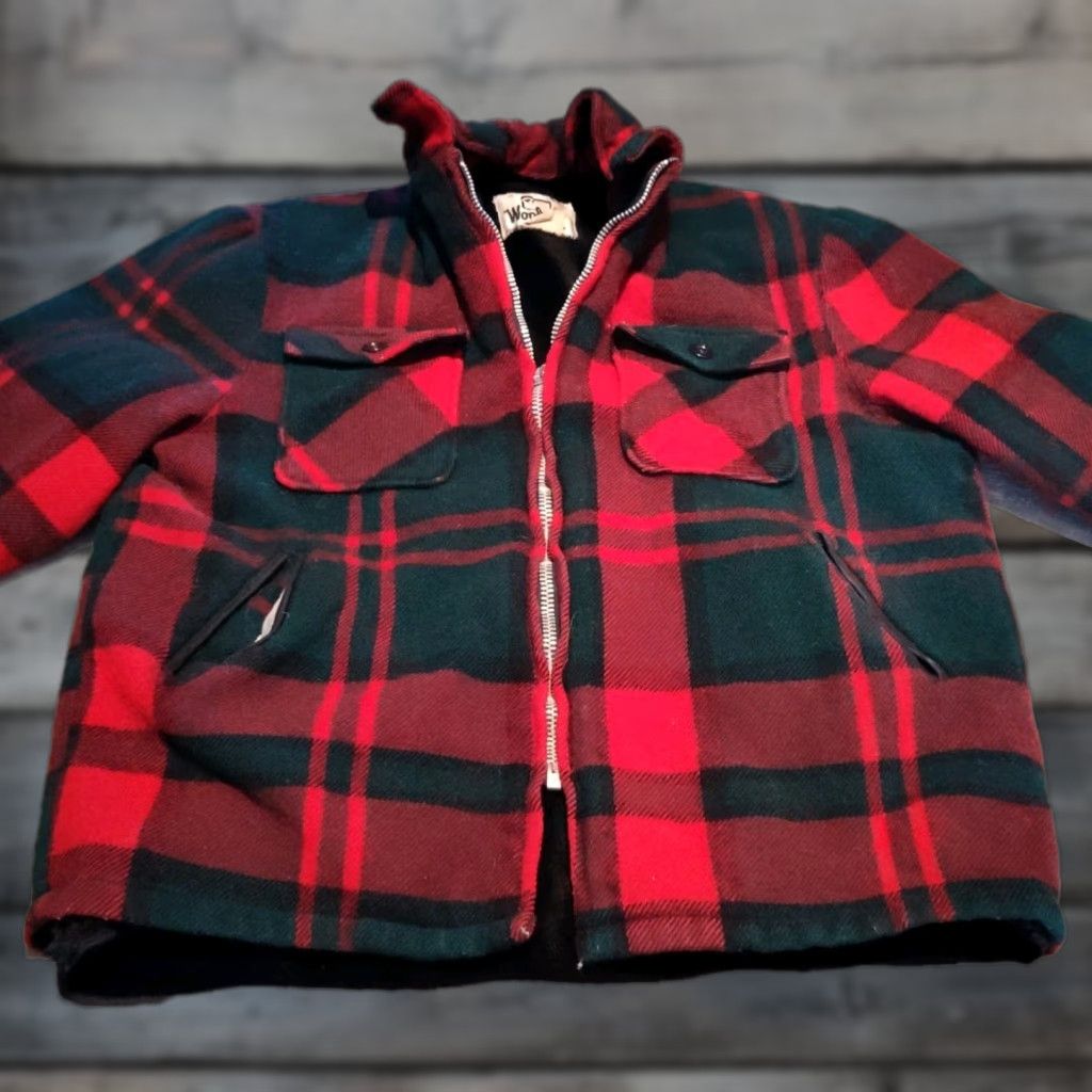 Vintage VTG Woolrich Plaid Wool Jacket Heavy Wool 60s Chore Coat Mens XL Lined Rare Classic Vintage Size US XL / EU 56 / 4 - 1 Thumbnail