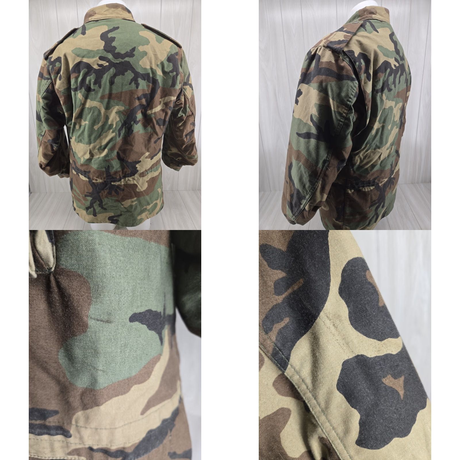 Vintage VINTAGE M65 Jacket Regular Large US Army Field Woodland Camo Cold Weather Hooded Pockets Size US L / EU 52-54 / 3 - 8 Thumbnail