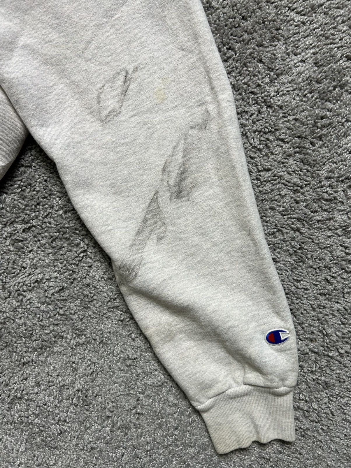 Champion Vintage 90s Champion Sweatshirt Hoodie Spellout Grey USA Size US L / EU 52-54 / 3 - 6 Thumbnail