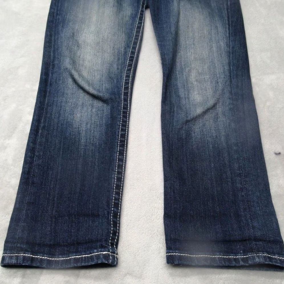 Miss Me VINTAGE Miss Me Jeans Bootcut Womens 26 Inseam 25 Dark Wash Embroidered Rhinestone Logo Pockets Stretch Comfort Denim Jeans Women Size 26" / US 2 / IT 38 - 5 Thumbnail