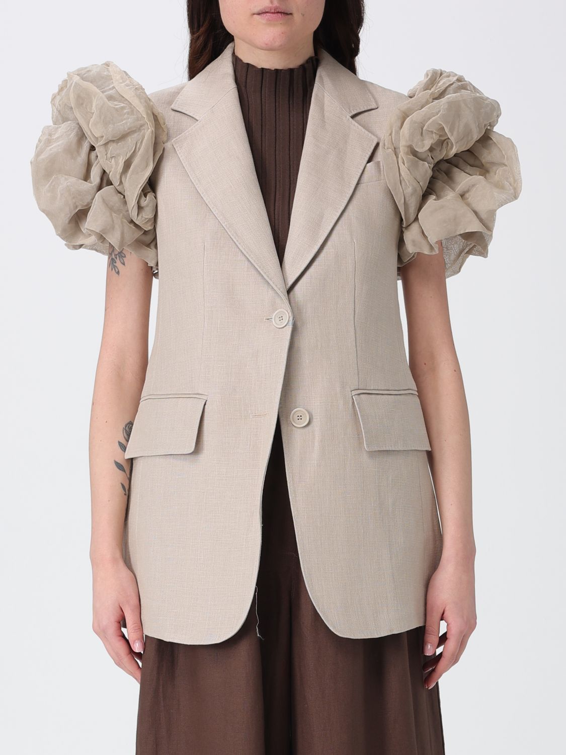 Max Mara Max Mara Jacket Woman Beige Size S / US 4 / IT 40 - 1 Thumbnail