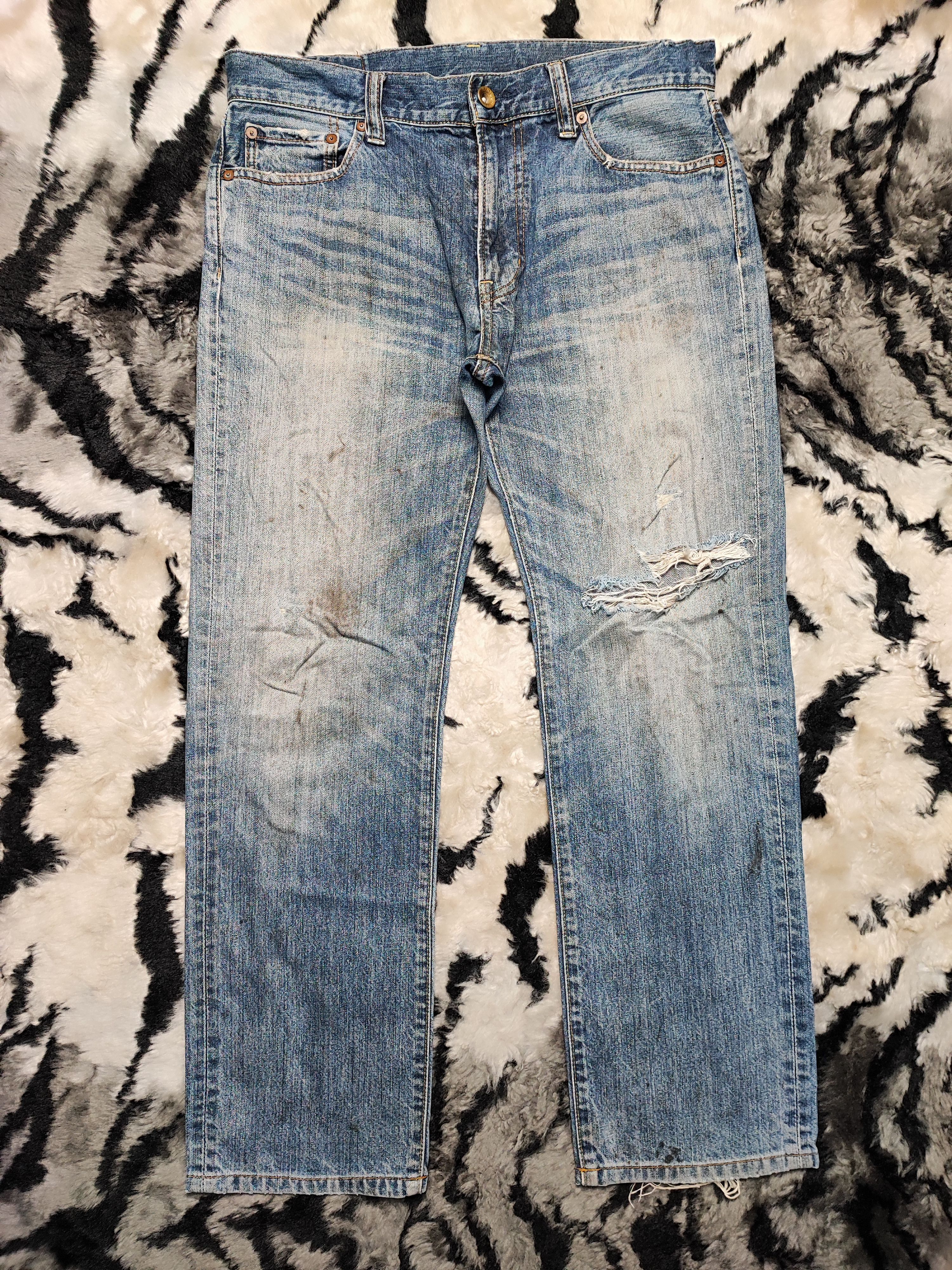 Uniqlo Vintage Distress Uniqlo Jeans Japan S002 Size US 33 - 2 Thumbnail