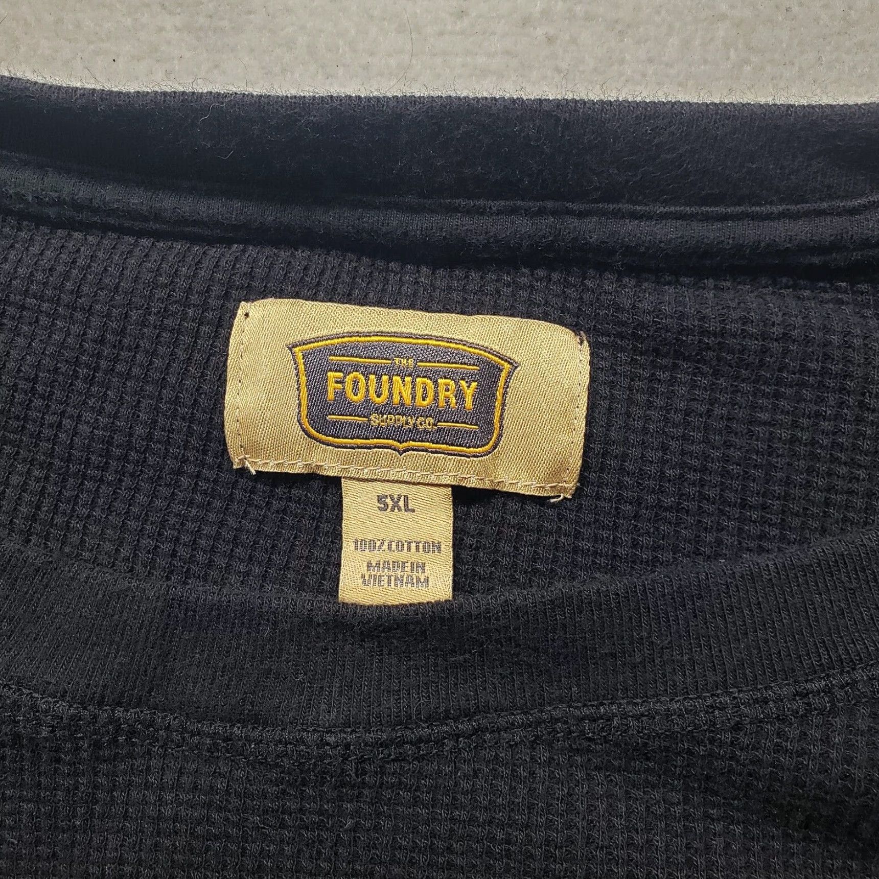 Vintage VINTAGE The Foundry Thermal Solid Black Long Sleeve Pullover Sweater Adult Mens 5XL Jacket Thermal Mens Size US XXL / EU 58 / 5 - 2 Thumbnail