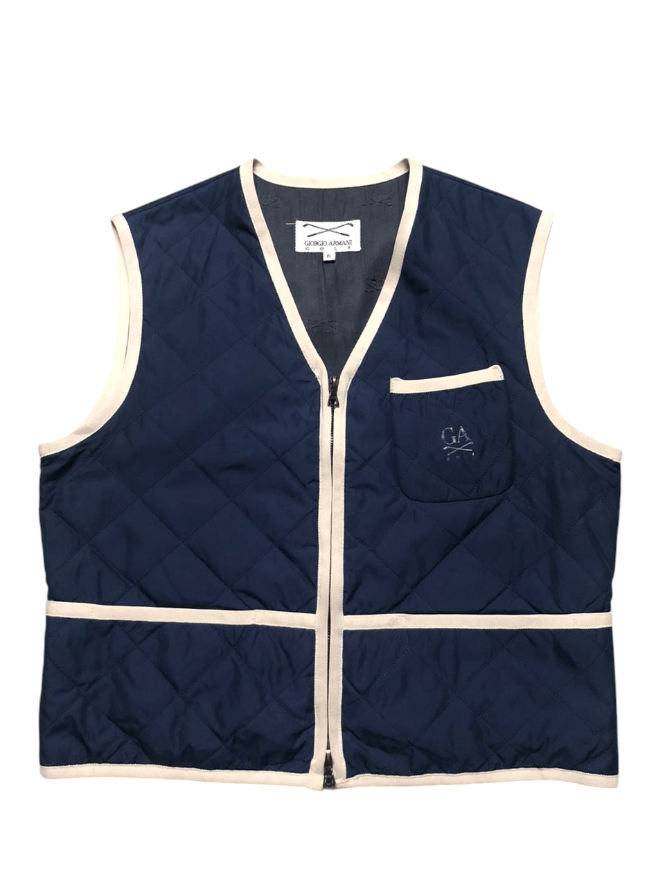Giorgio Armani Vintage Giorgio Armani Golf Quilted Vest Riri Zipper Size US S / EU 44-46 / 1 - 1 Thumbnail
