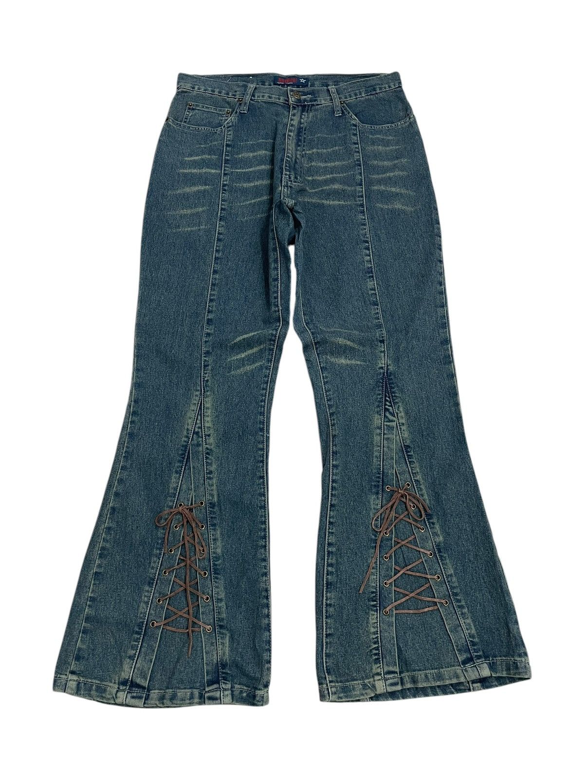 Heyboo Tornado Mart Style Laces Flare Bow Denim