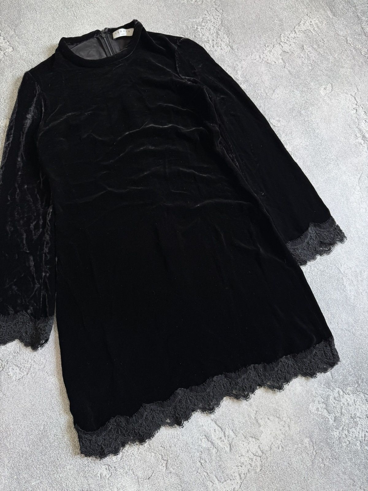 Sandro Sandro 2size velour black lace dress 👗 long sleeve Size XS / US 0-2 / IT 36-38 - 7 Thumbnail